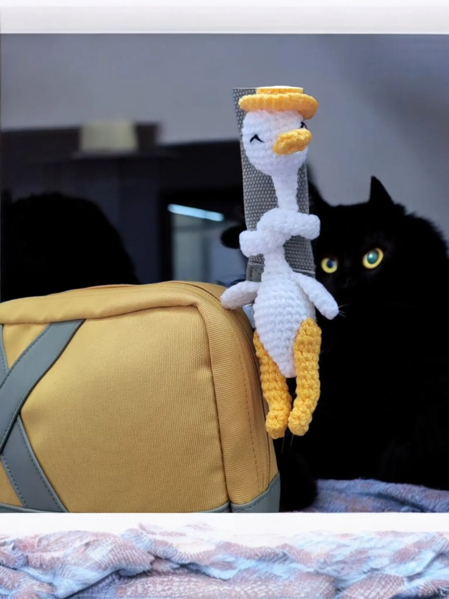 Yellow bag ornament