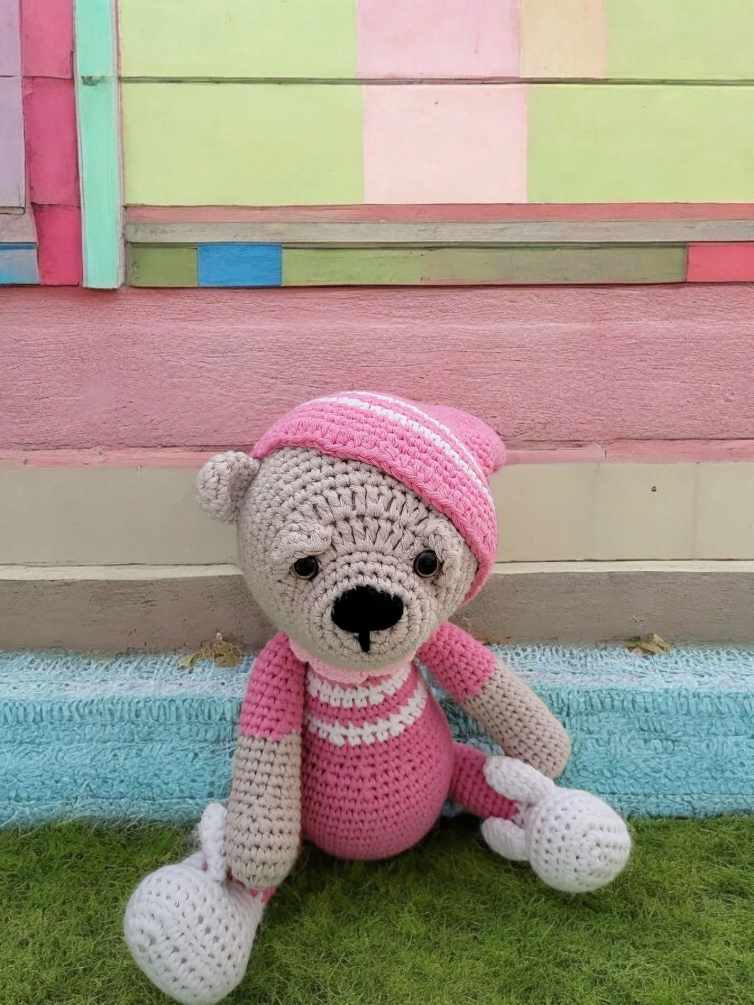 Pembe Pijamalı Sevimli Amigurumi Ayıcık