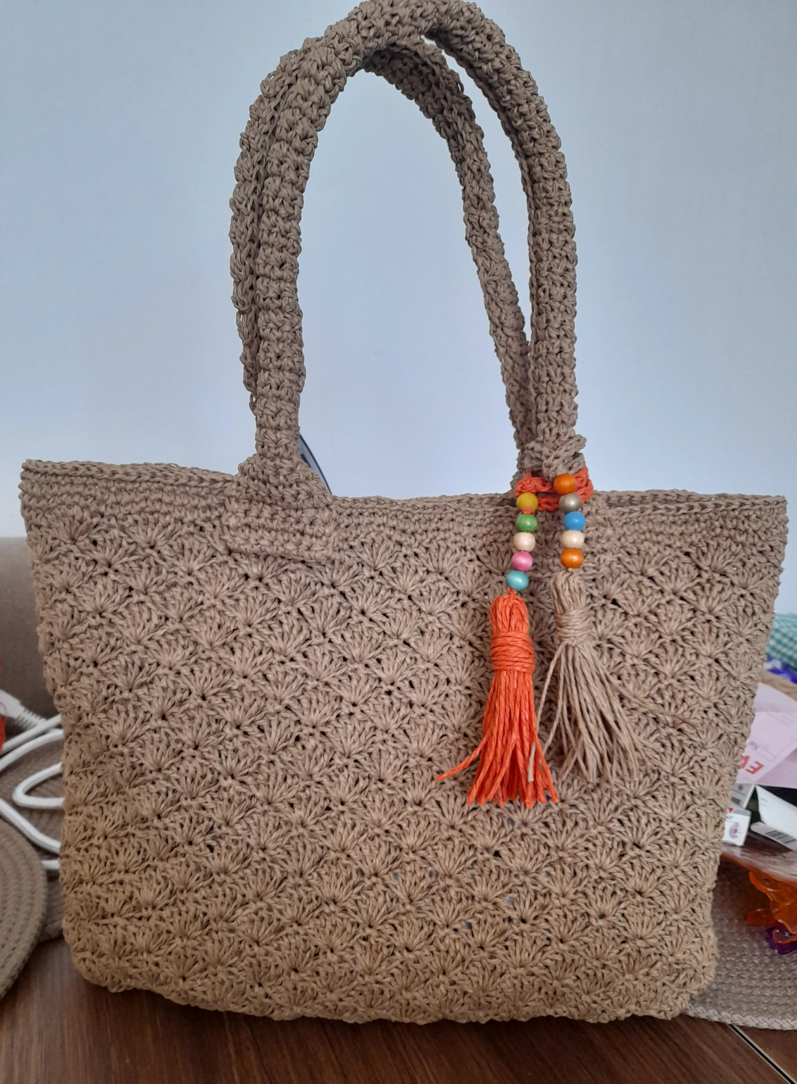 Paper rope knitting bag 💼