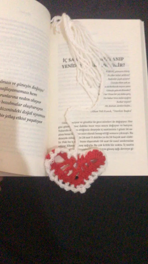 Handmade Crochet Heart Bookmark