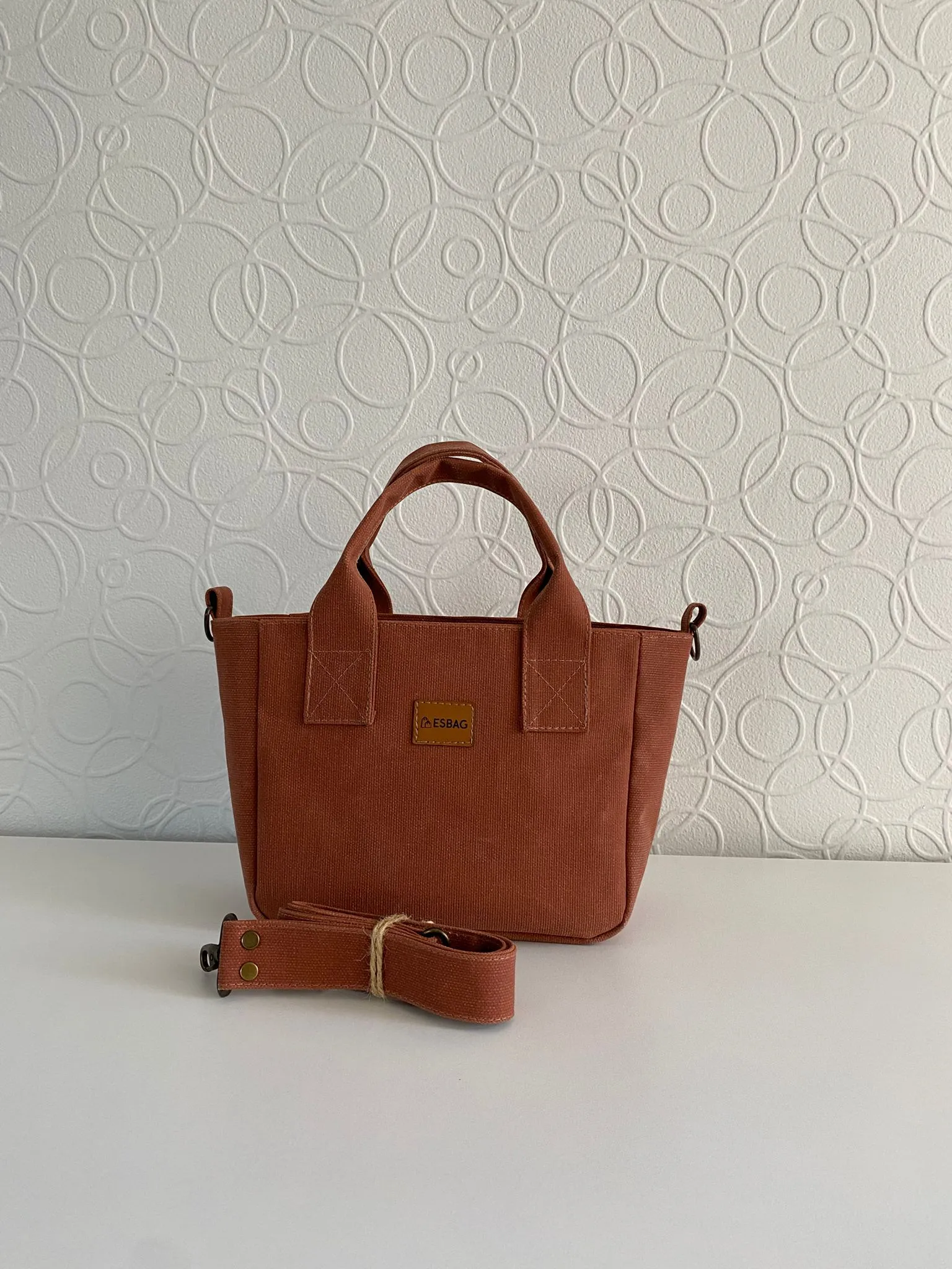 Brown Waxed Canvas Mini Bag