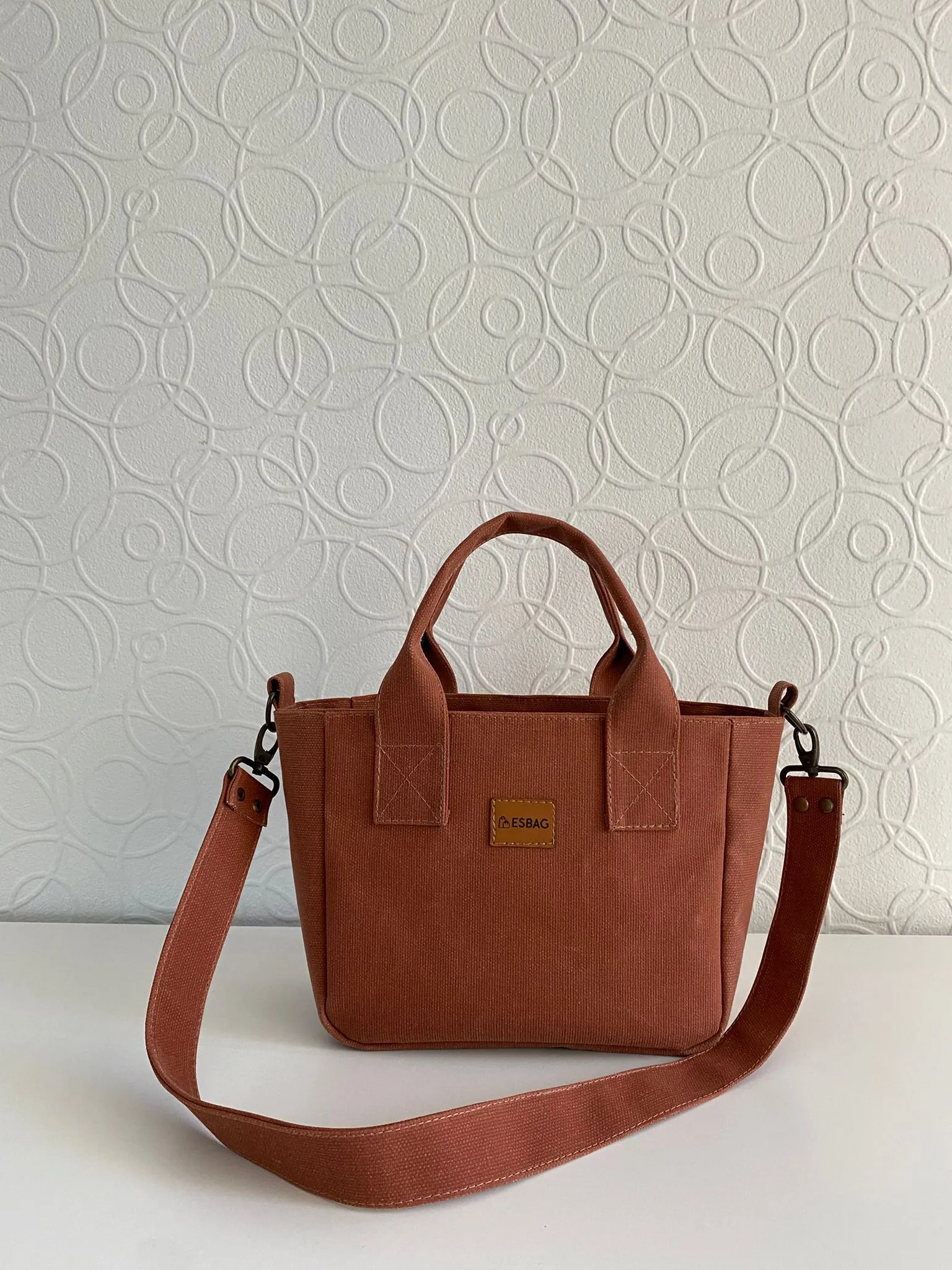 Brown Waxed Canvas Mini Bag