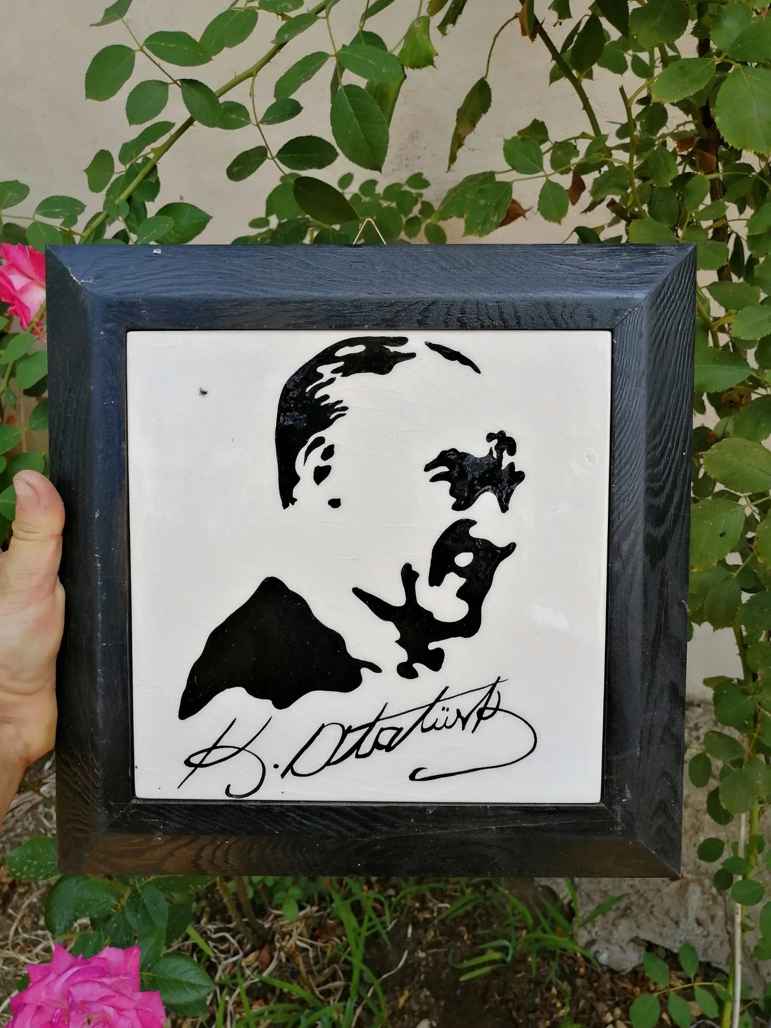 Atatürk Silüetli El Yapımı Seramik Tablo