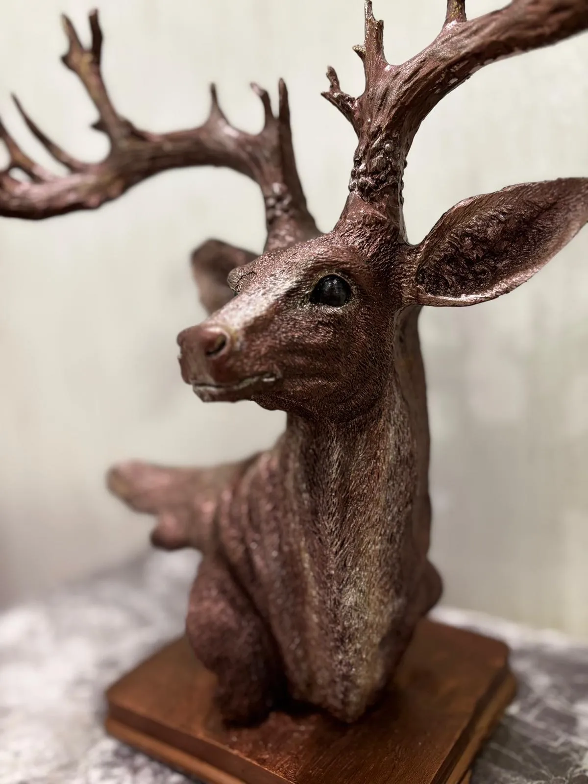 Handmade Copper Deer Statue – Vintage Brass Animal Figure