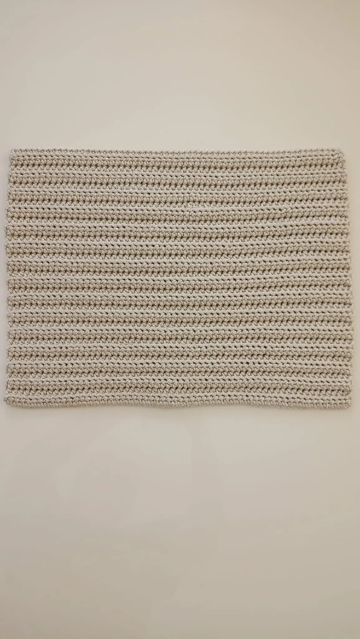 Hand Knitted Rectangular Placemat – Cream