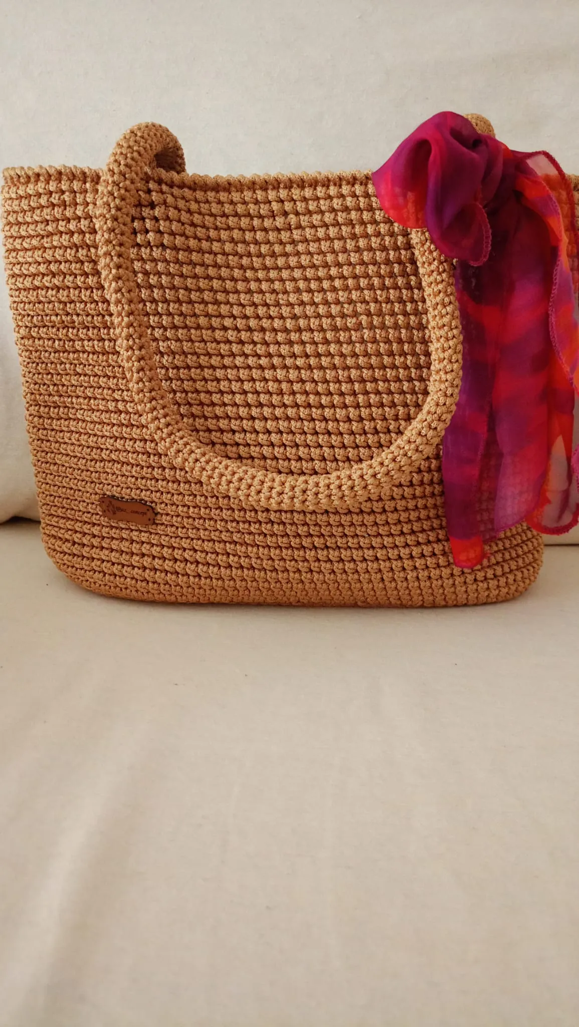 Kahverengi El Örgüsü Çanta – 35x25x10 cm