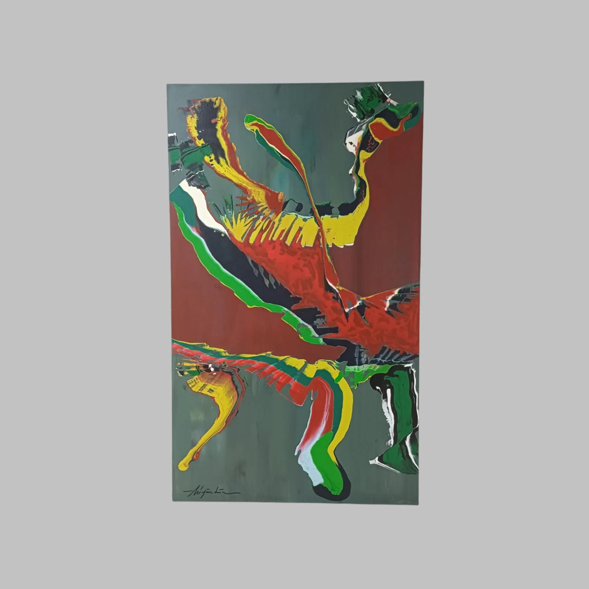 Soyut Renk Dansı Dokulu Modern Tablo