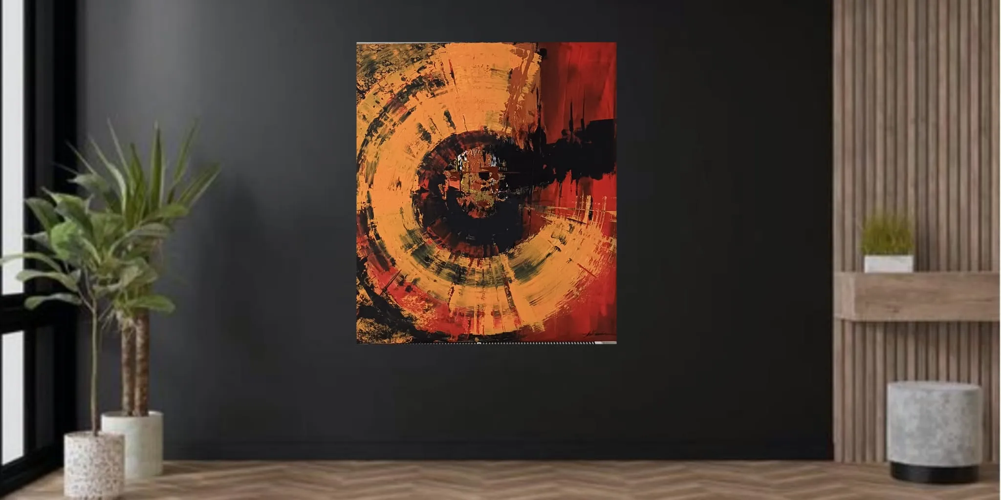 Dairesel Dokulu Soyut Tablo