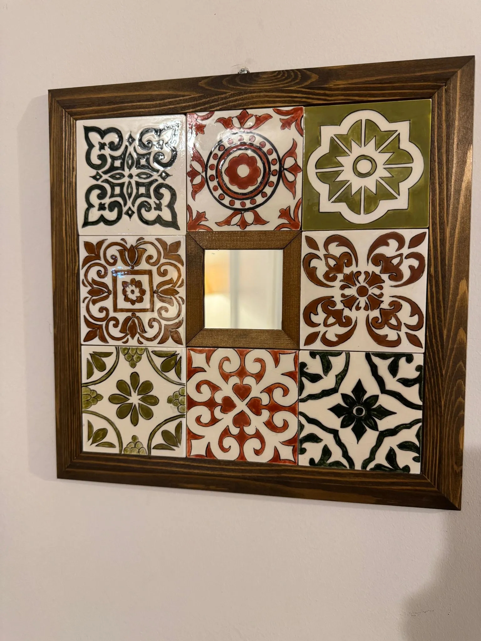 El Yapımı Çini Ayna (Ahşap Çerçeve)
