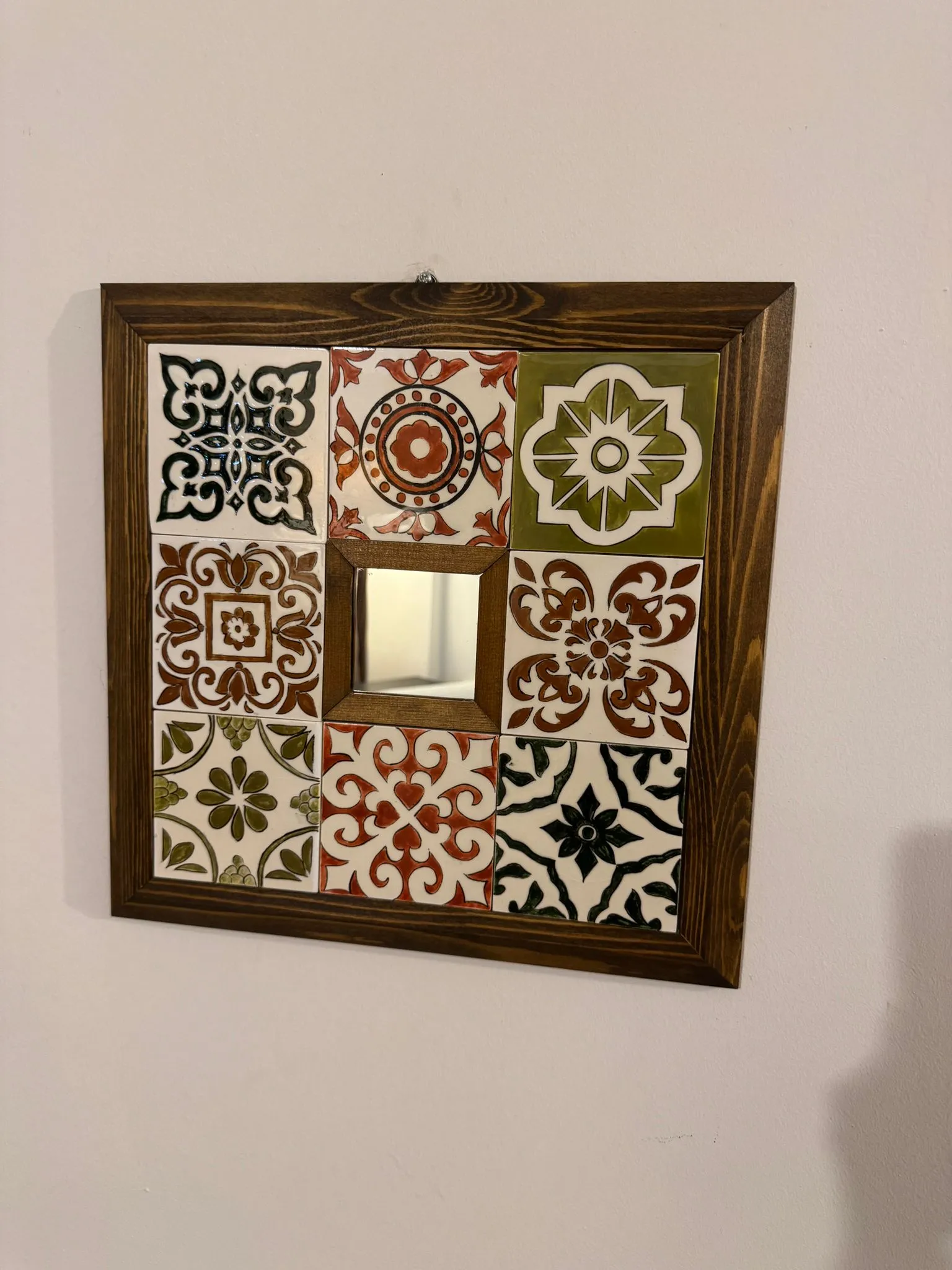 El Yapımı Çini Ayna (Ahşap Çerçeve)