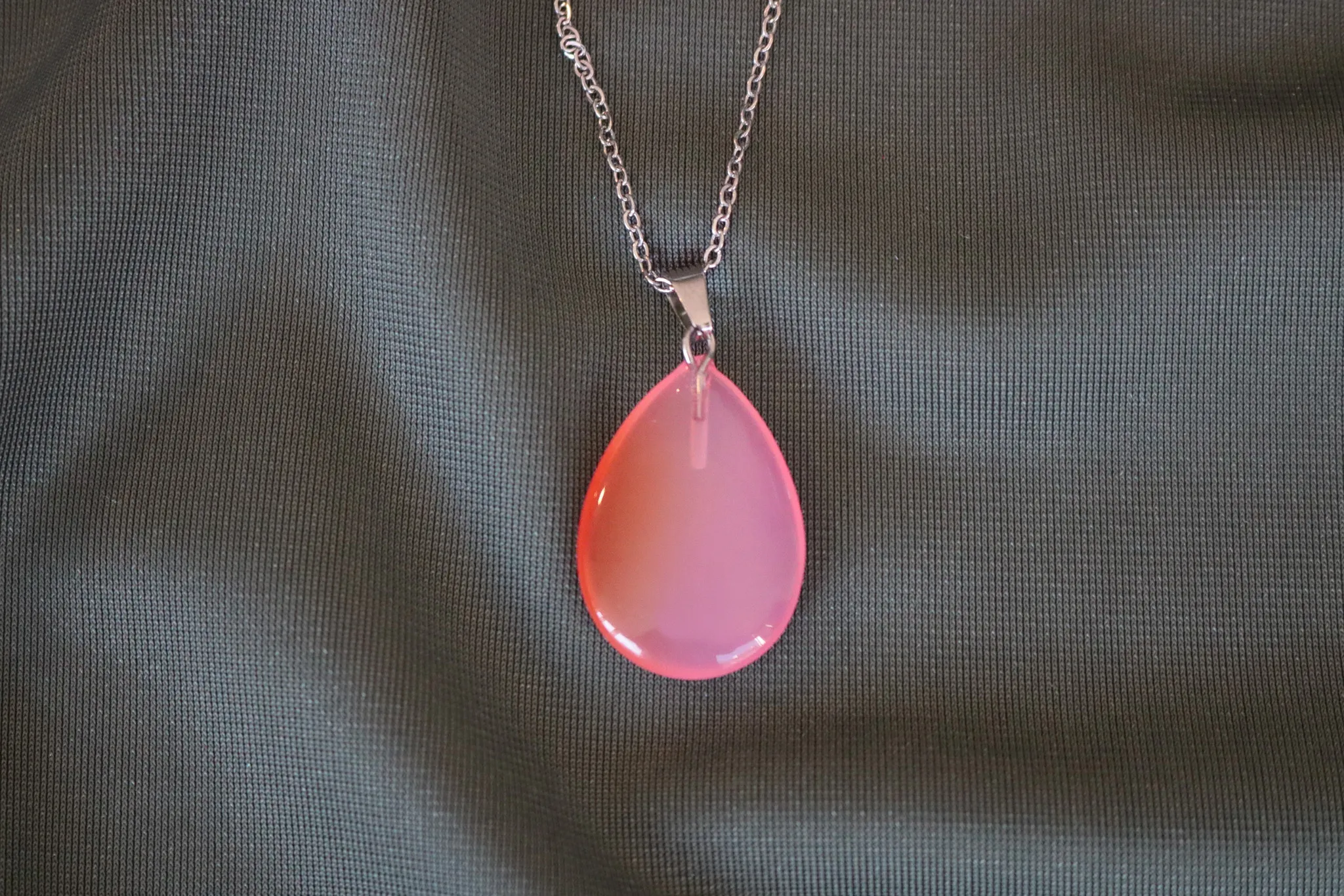 Soft Pembe ve Turuncu Akik Taşı Kadın Kolye Orjinal Doğal Taş 