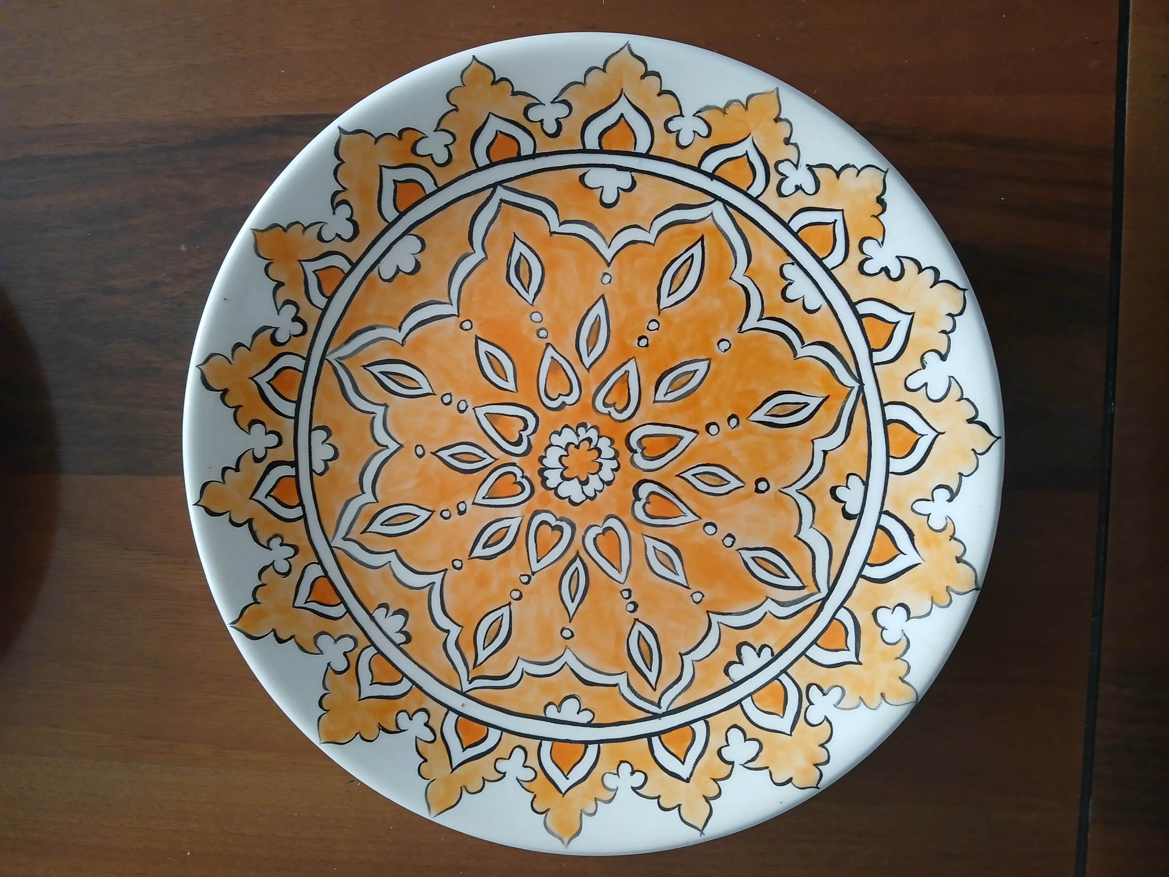 Seramik Mandala Desenli Pasta Tabağı
