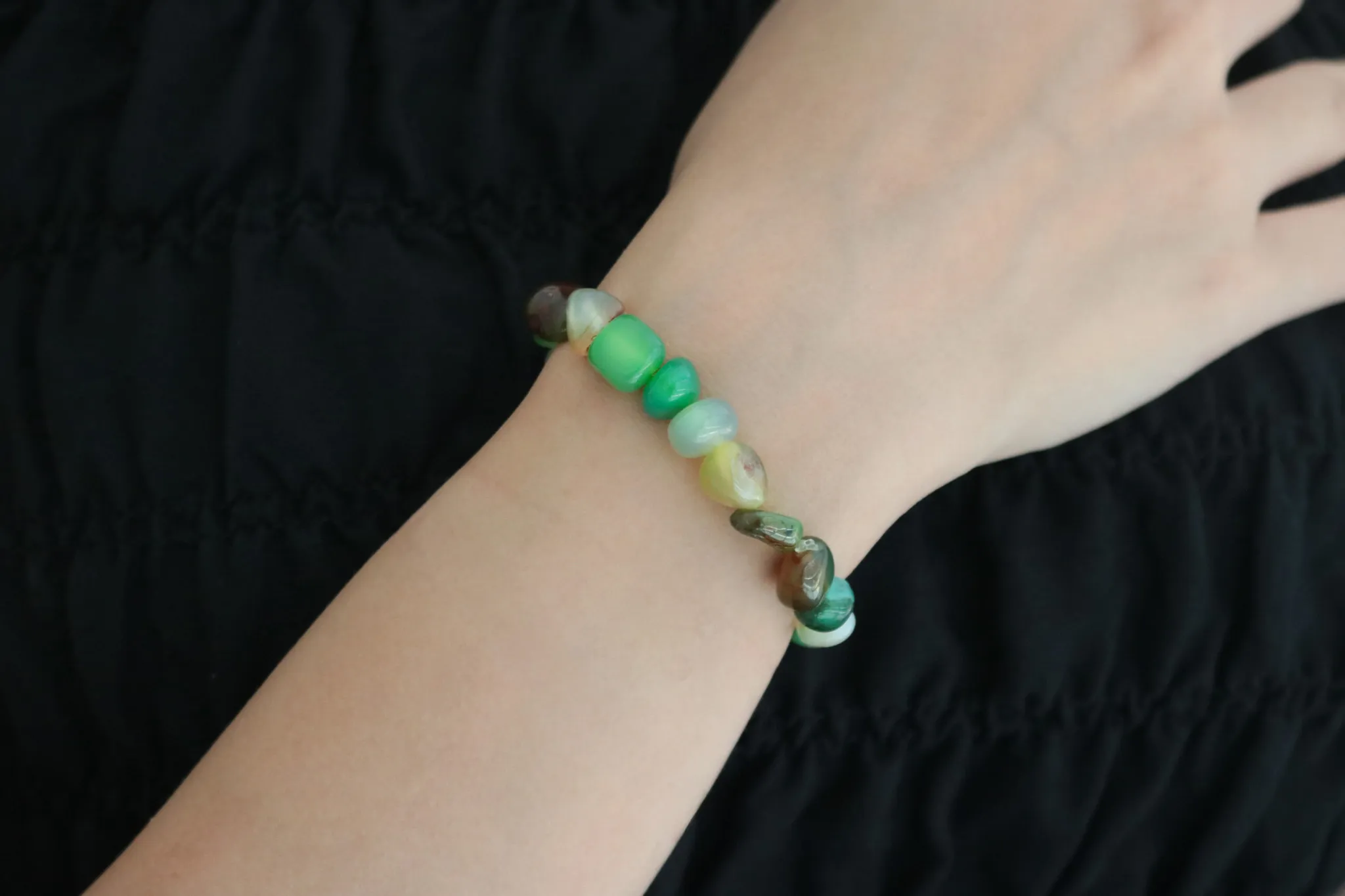 Akik Kadın Bileklik Orjinal Yeşil ve Tonları Akik Bileklik