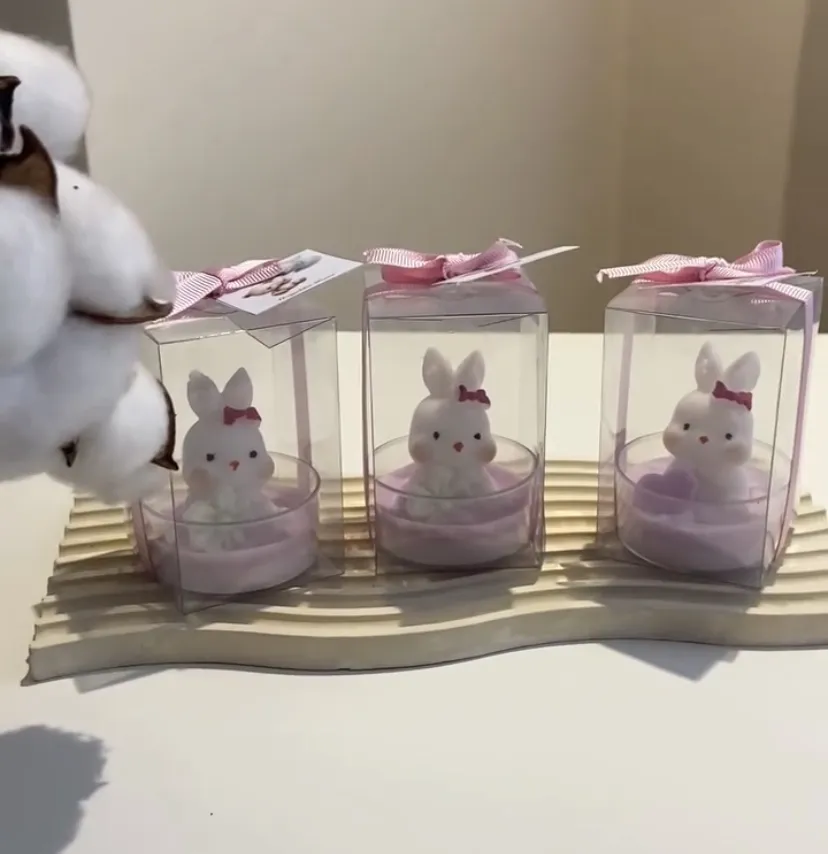 Tavşan Figürlü Dekoratif Hediyelik Mum