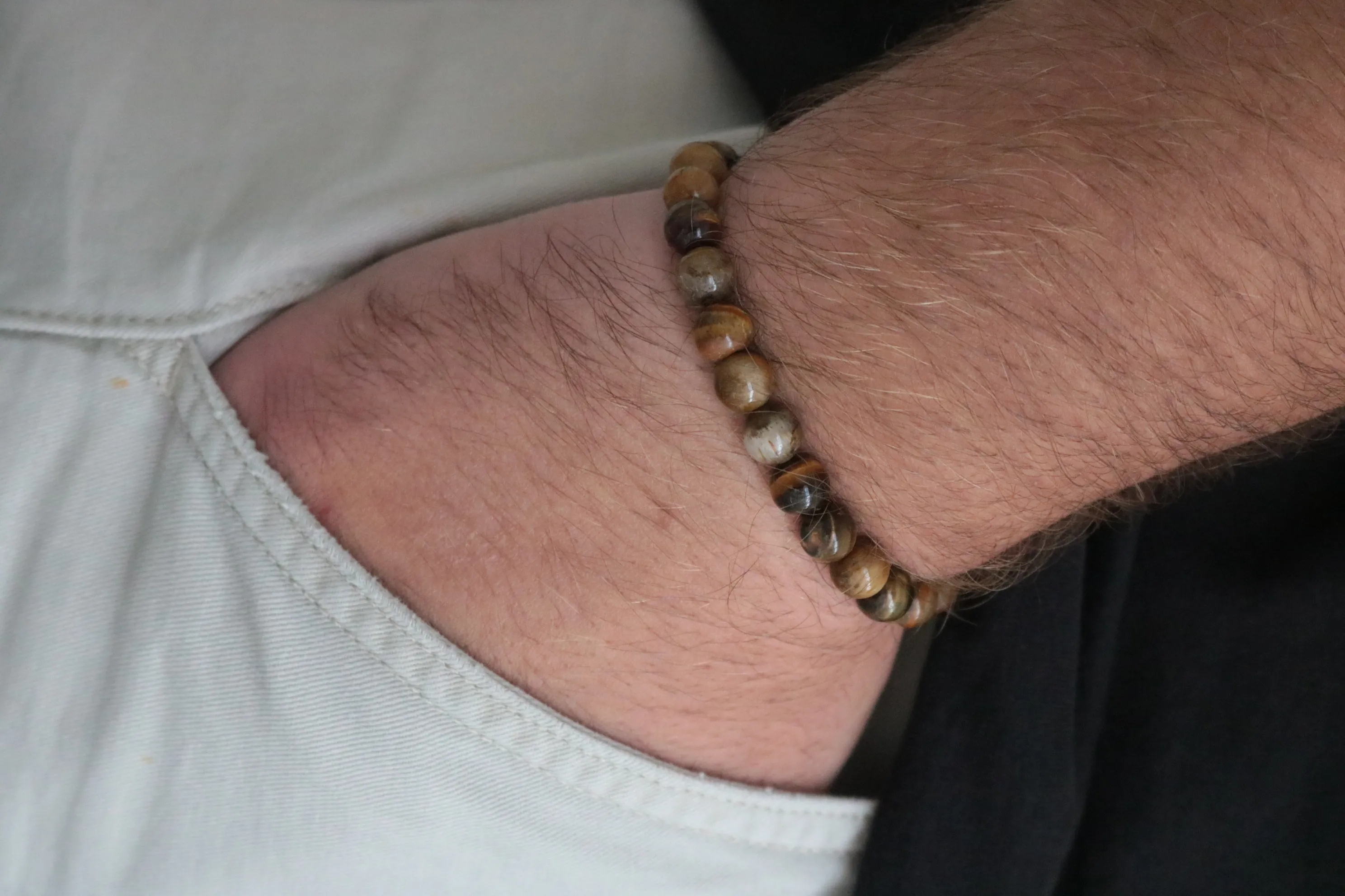 Kaplan Gözü taşlı Erkek Bileklik