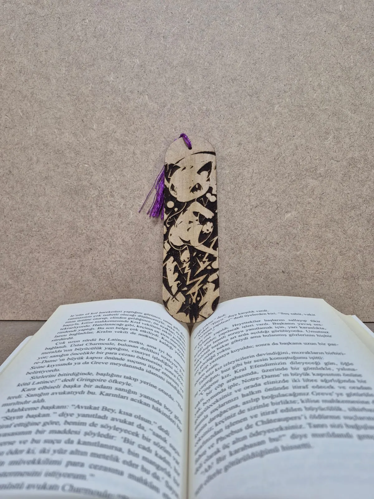 Ahşap Pokemon Tasarımlı Kitap Ayracı