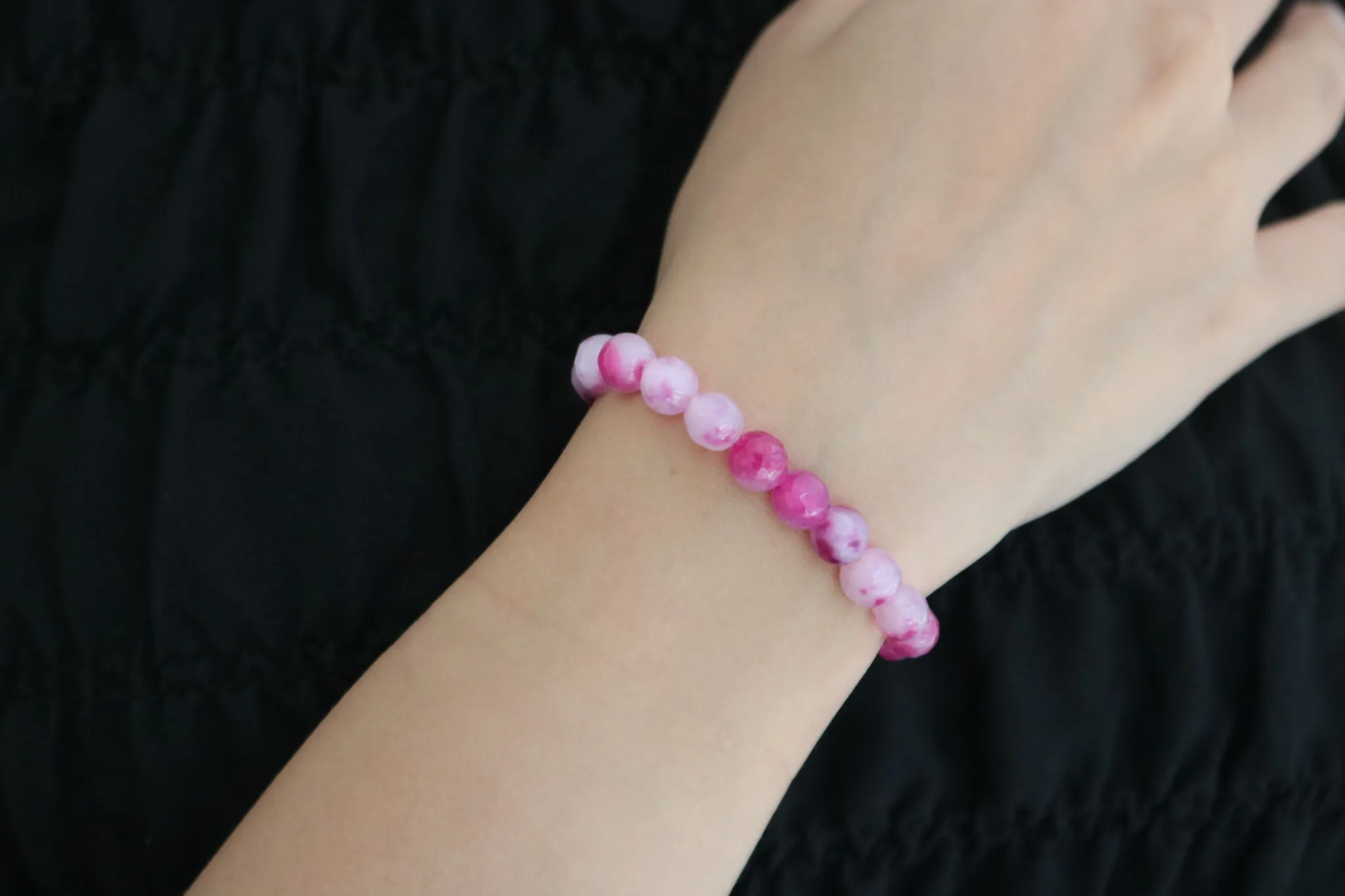 Orjinal Yeşim Taşlı Kadın Bileklik Pembe