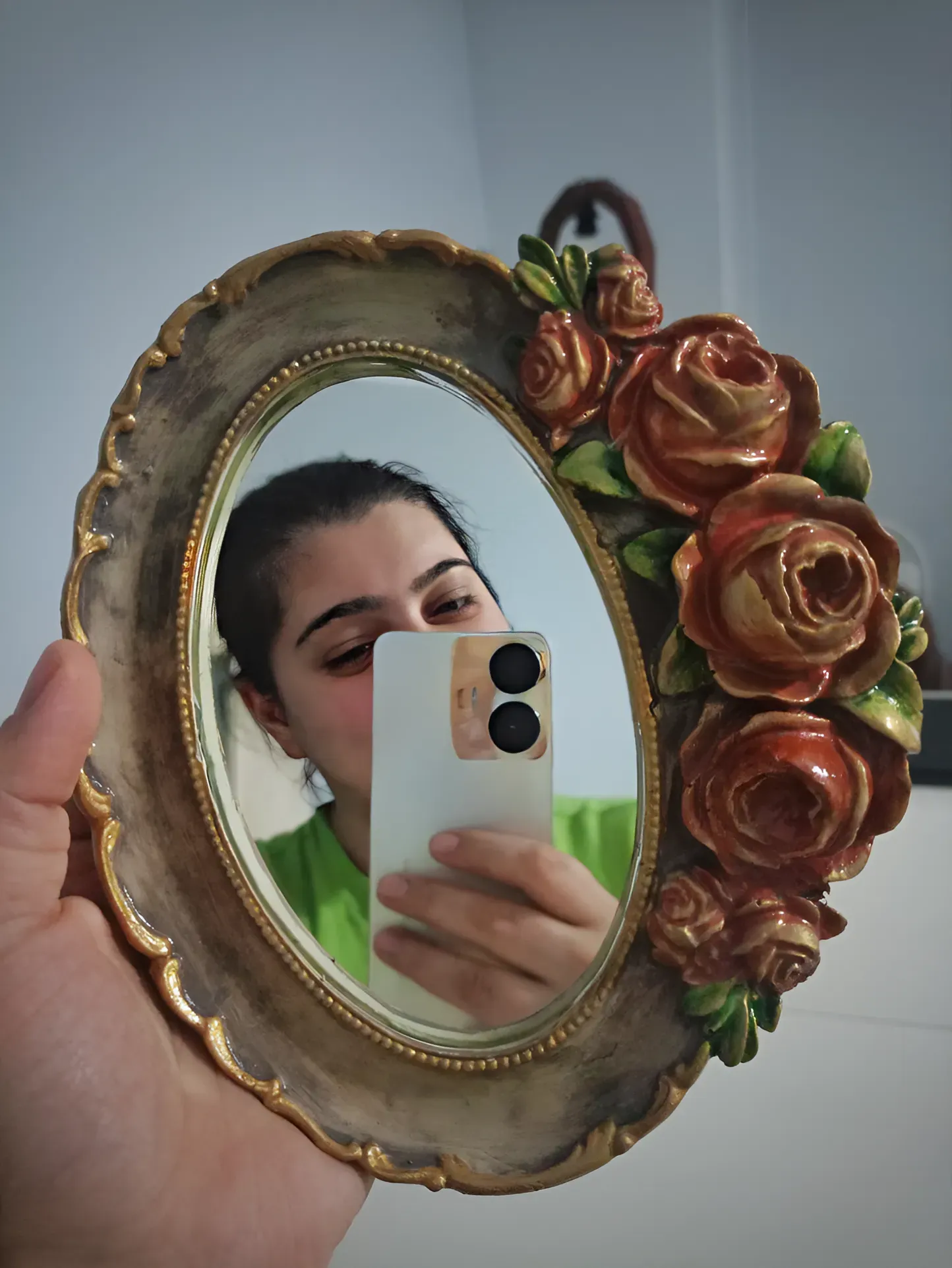 Çiçekli Dekoratif Vintage Ayna