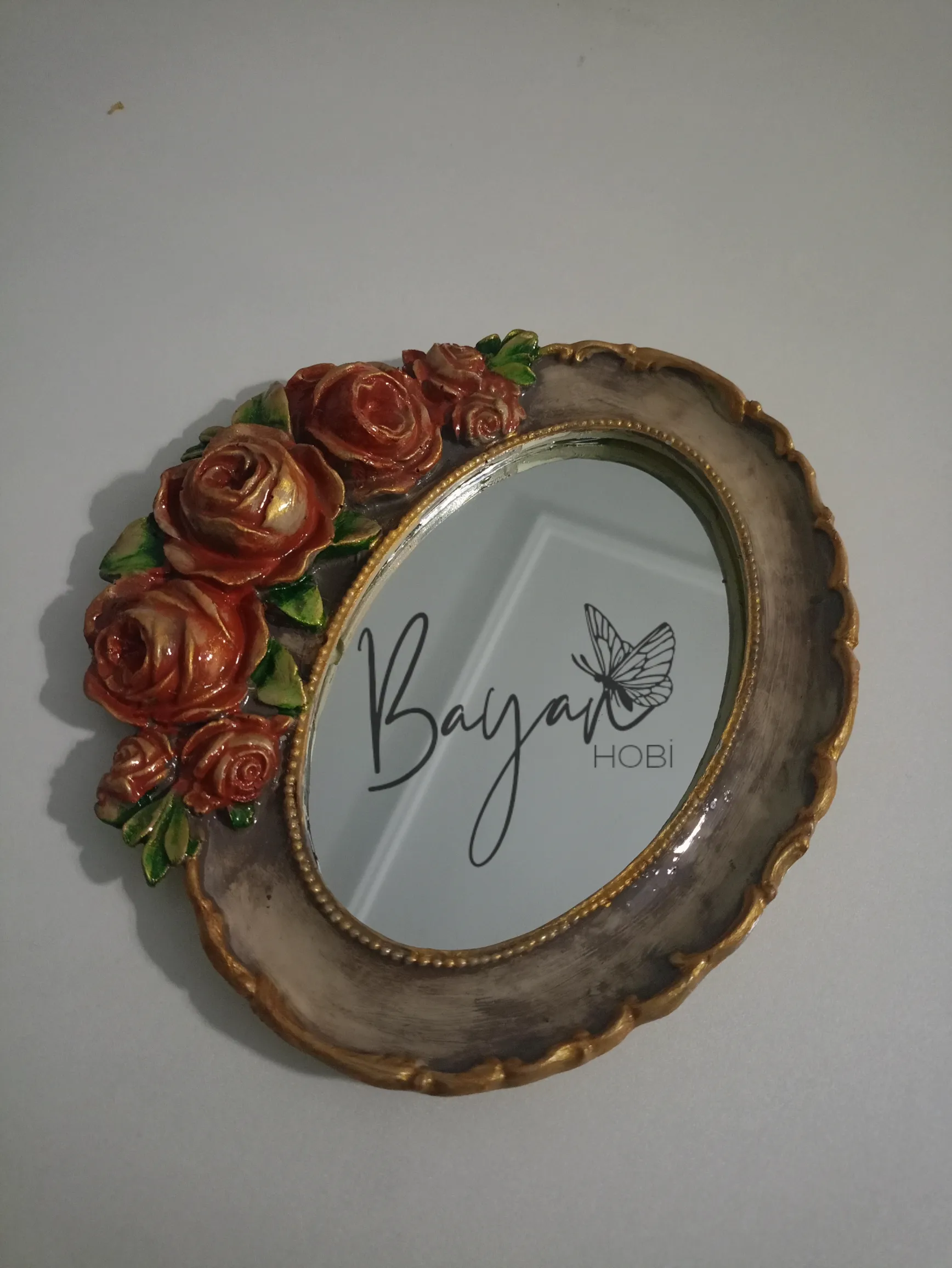 Çiçekli Dekoratif Vintage Ayna