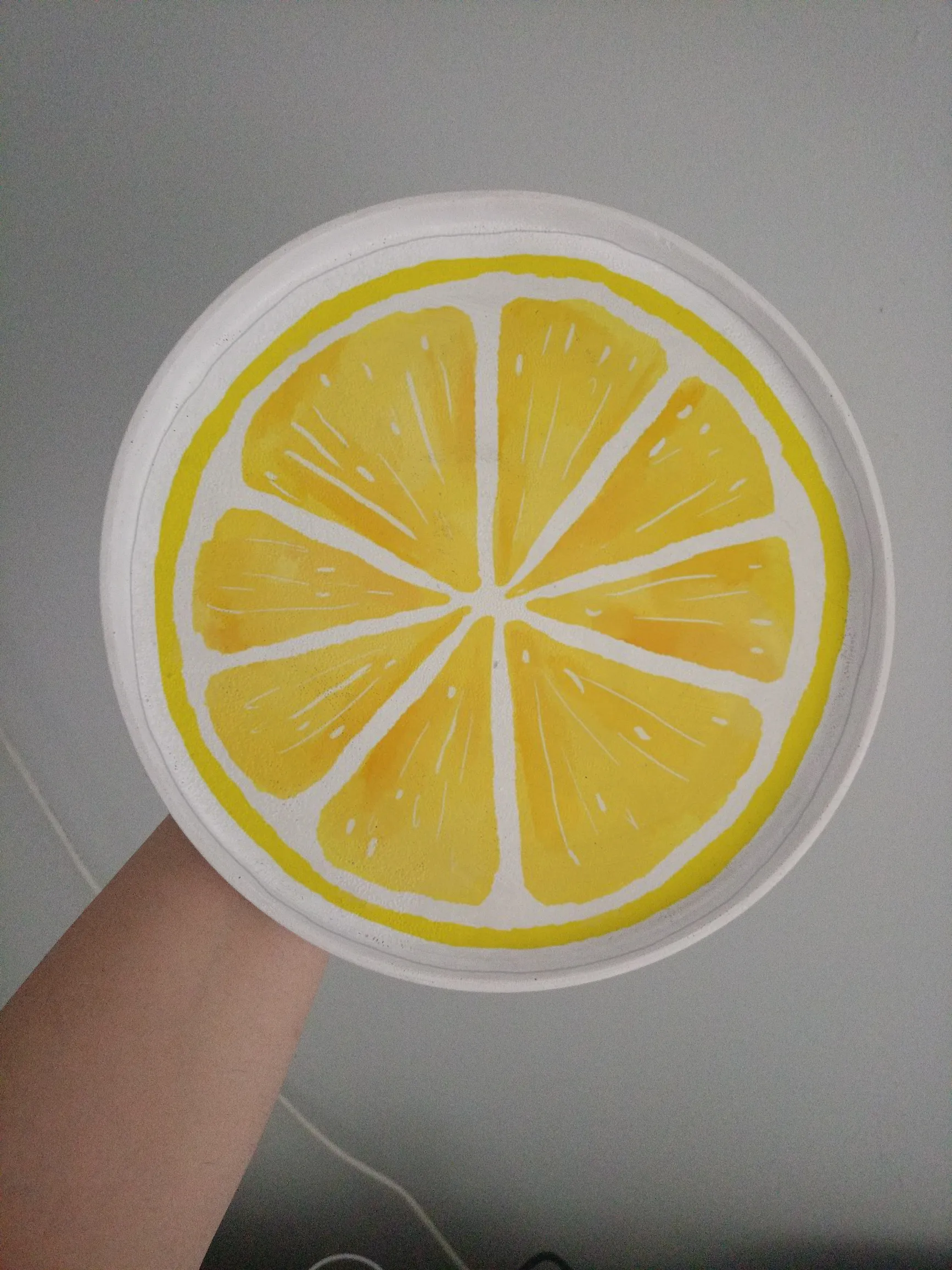 Limon Dilimi Desenli Yuvarlak Tepsi