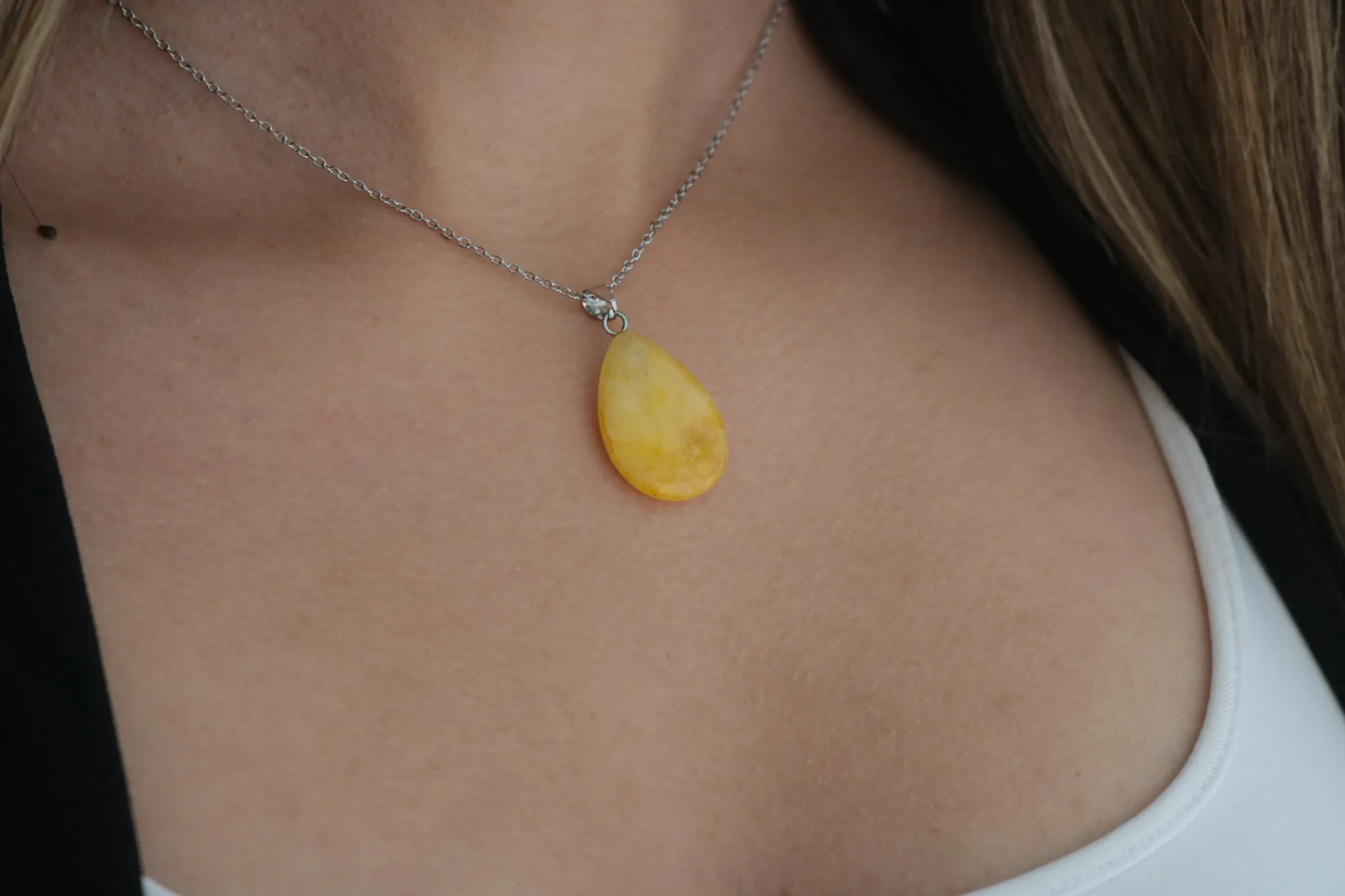 Sitrin Doğal Taş Kolye Orijinal