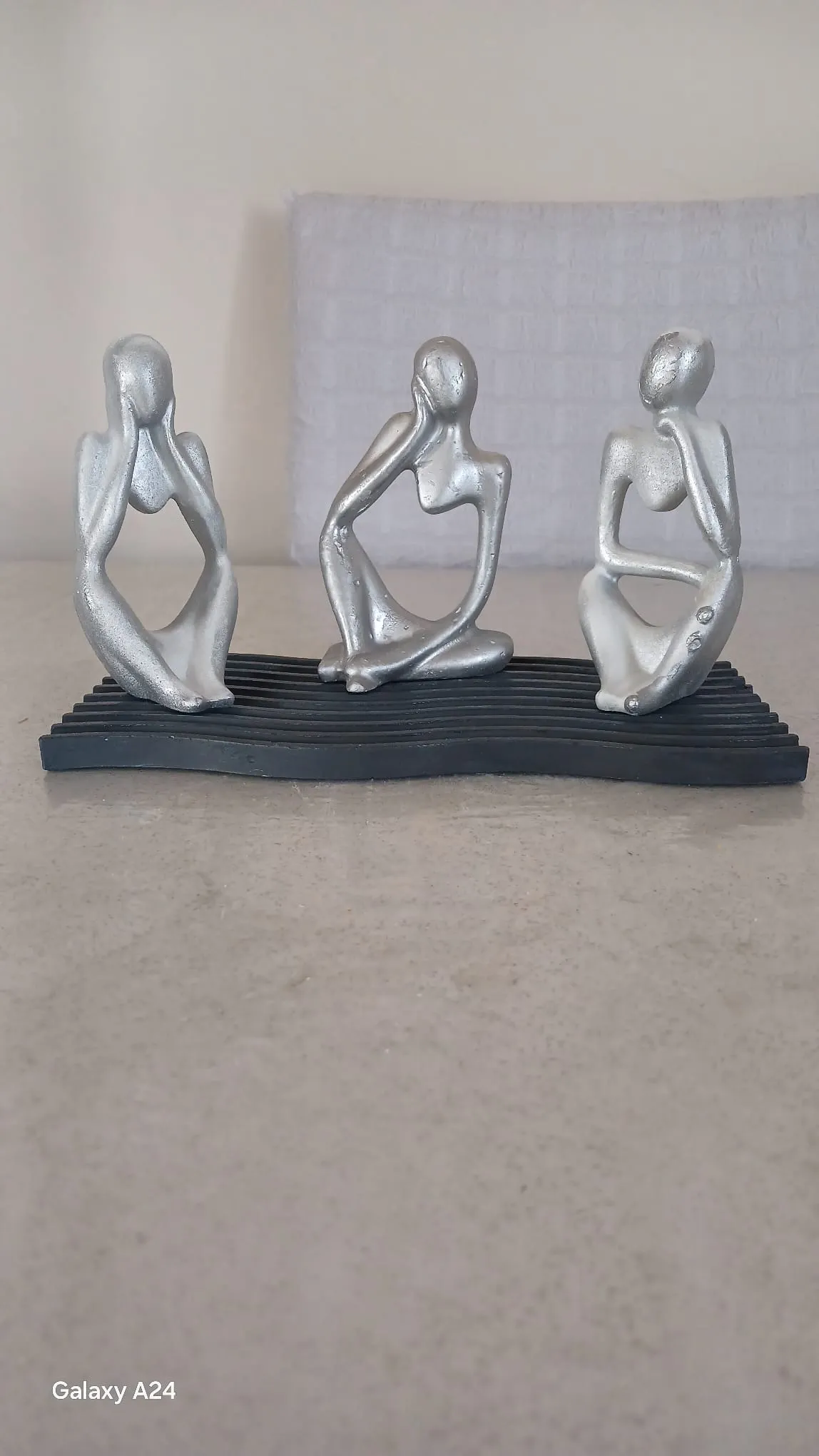 gri Renk İnsan Dekoratif Biblo Seti