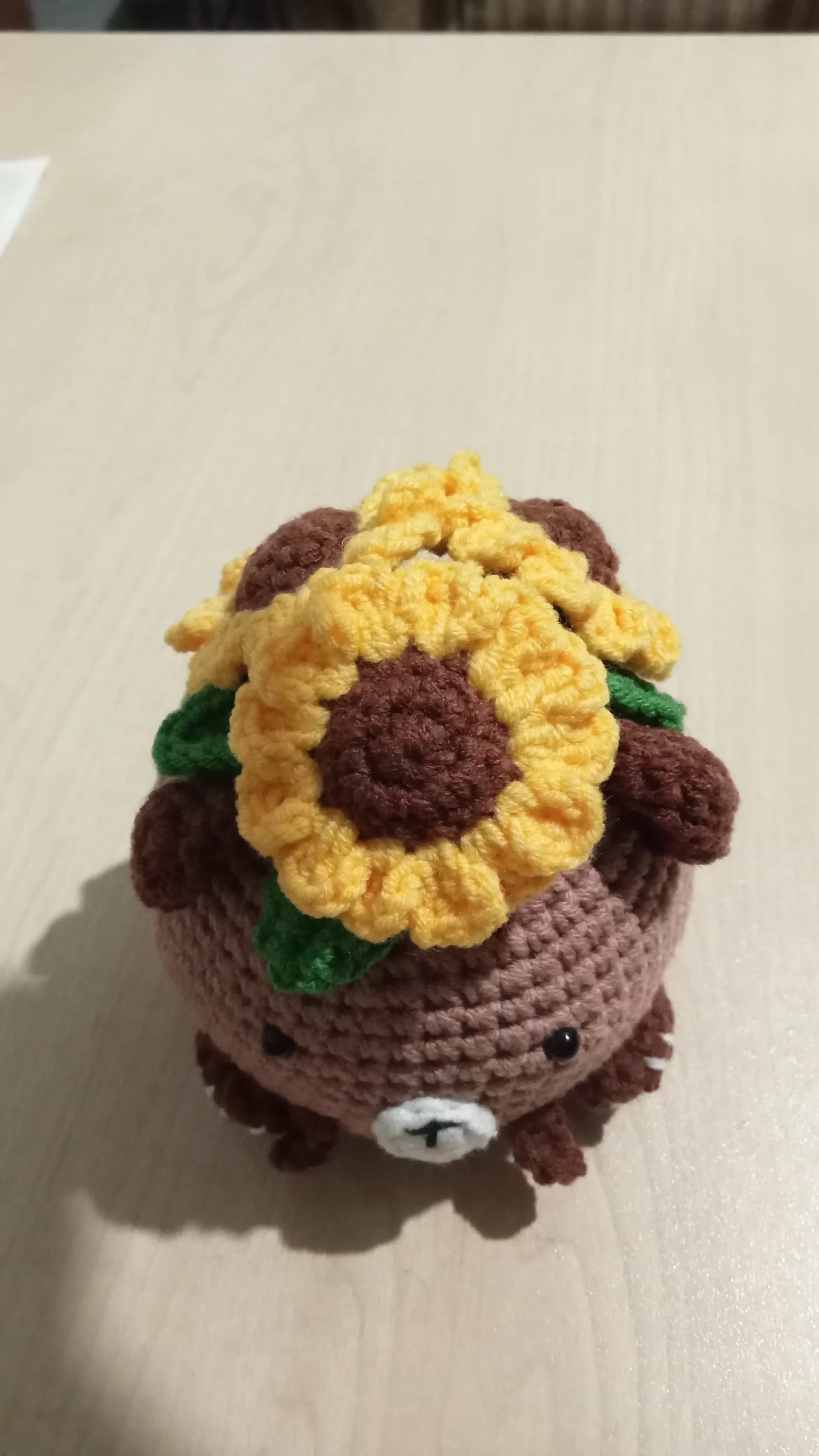Ayçiçekli mini ayıcık Amigurumi Oyuncak