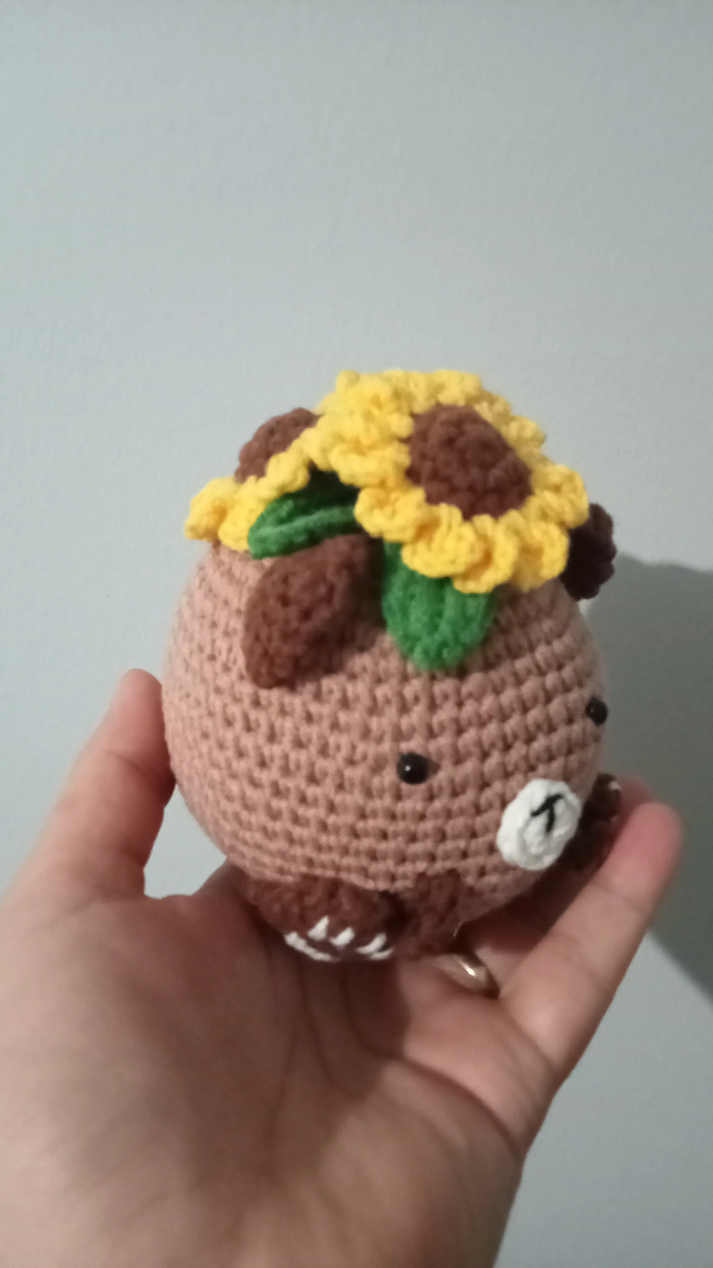 Ayçiçekli mini ayıcık Amigurumi Oyuncak