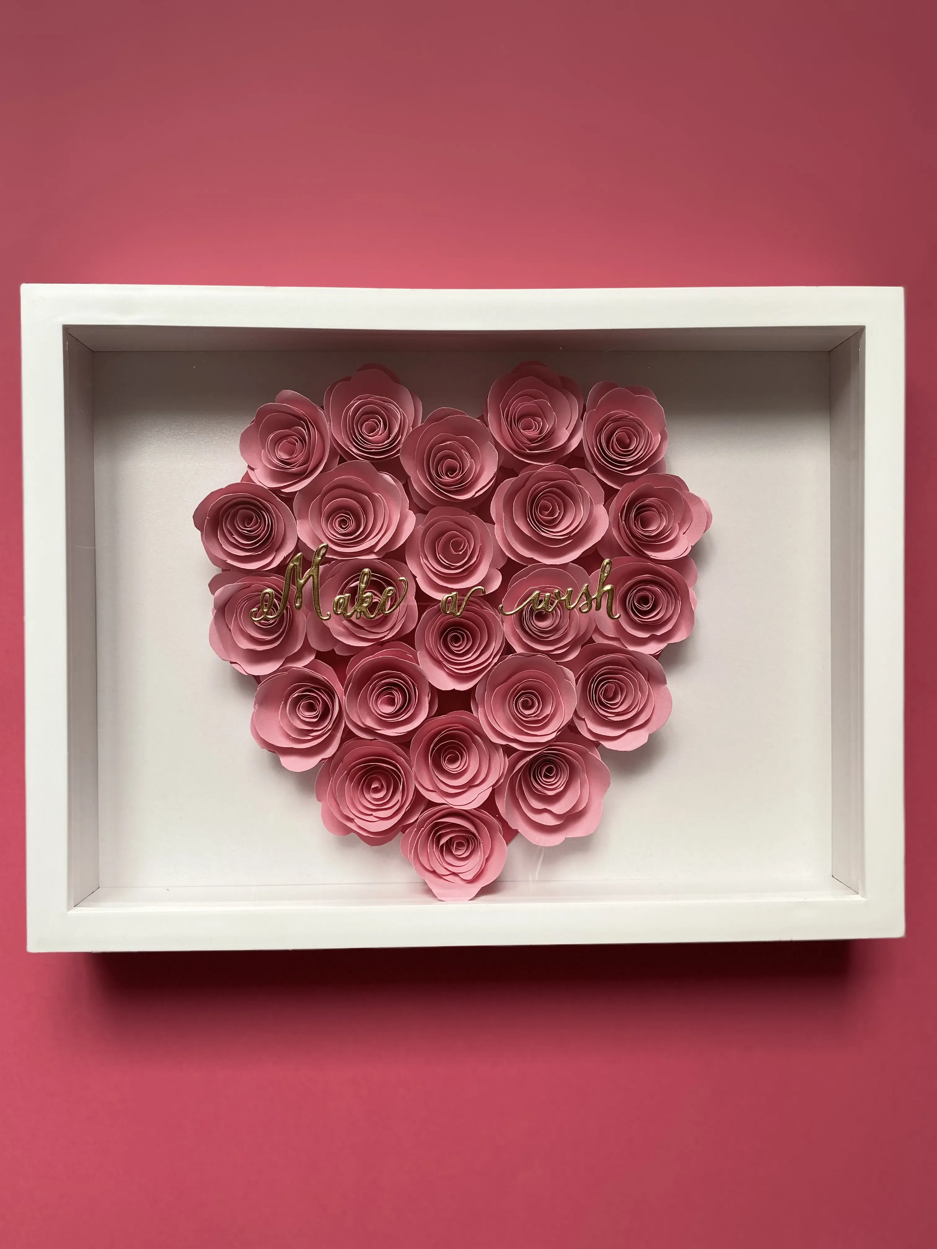 Pembe Gül Kalp Çerçeve 