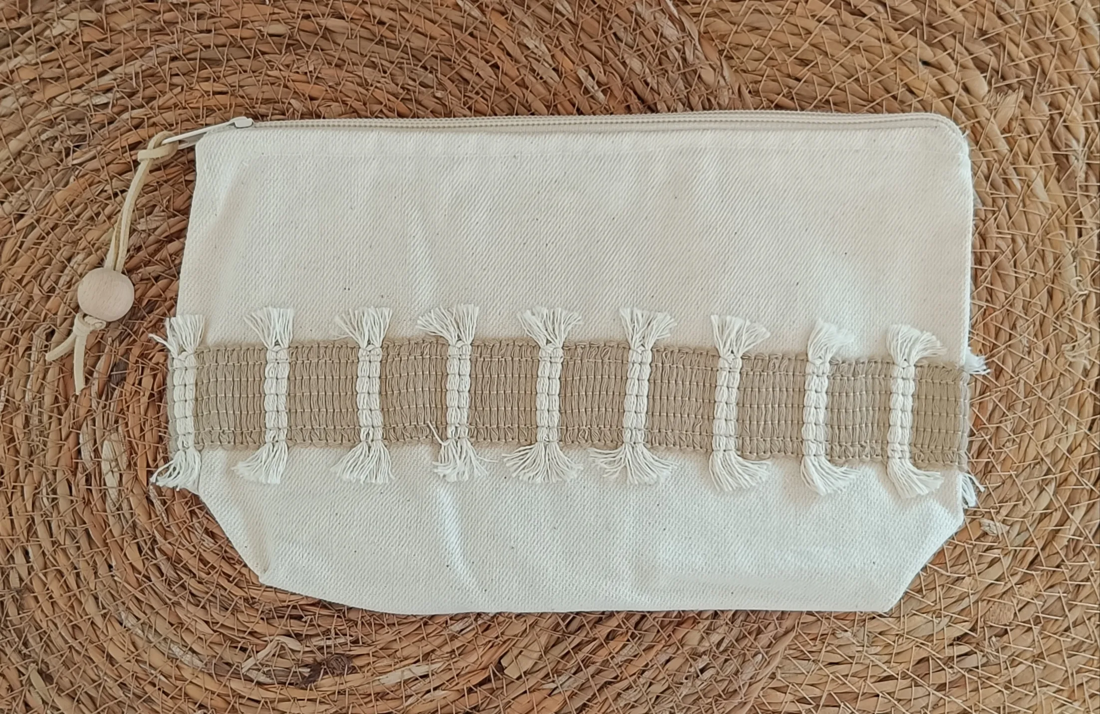 Bohem Stil Şerit Detaylı  El Çantası