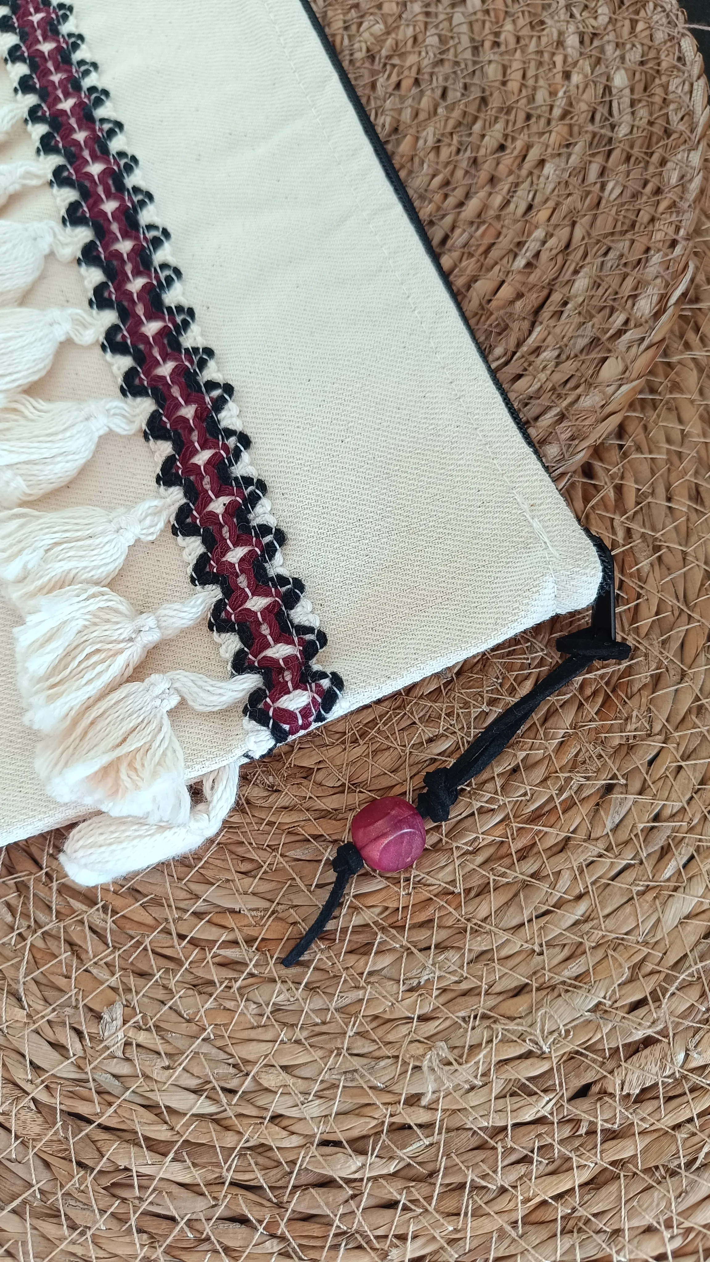 Siyah&Bordo Püskül Detaylı El Çantası