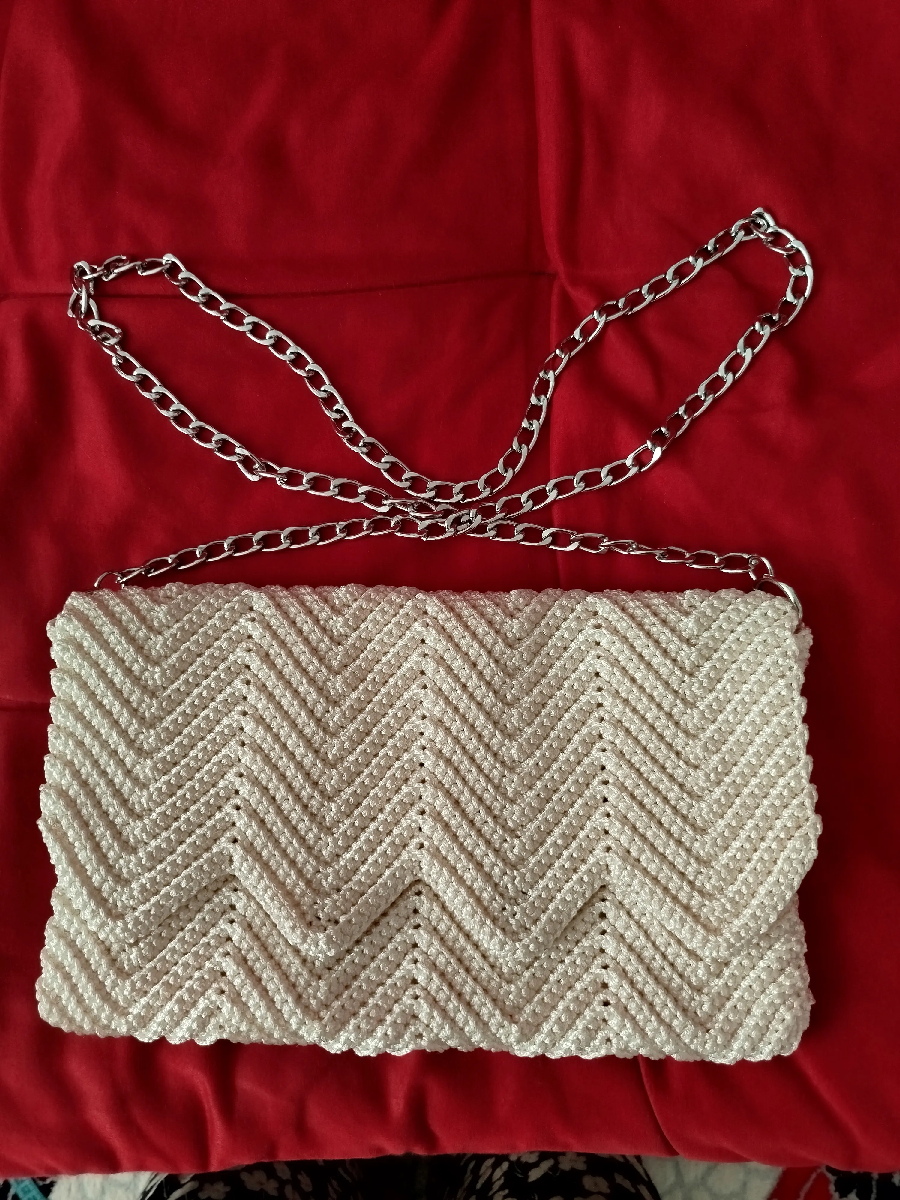 Zigzag  model örgü bayan çanta