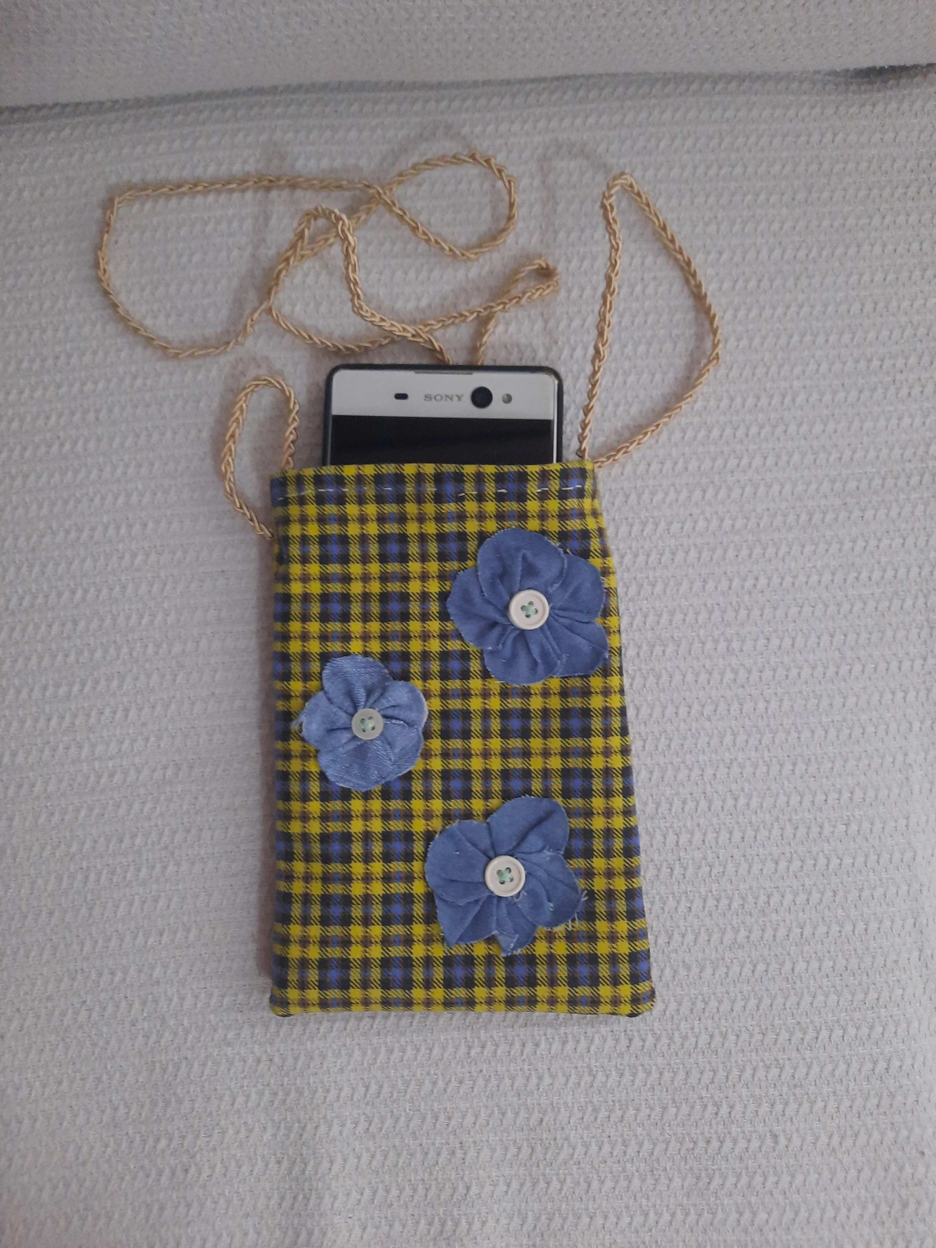 Ekoseli telefon çantası 