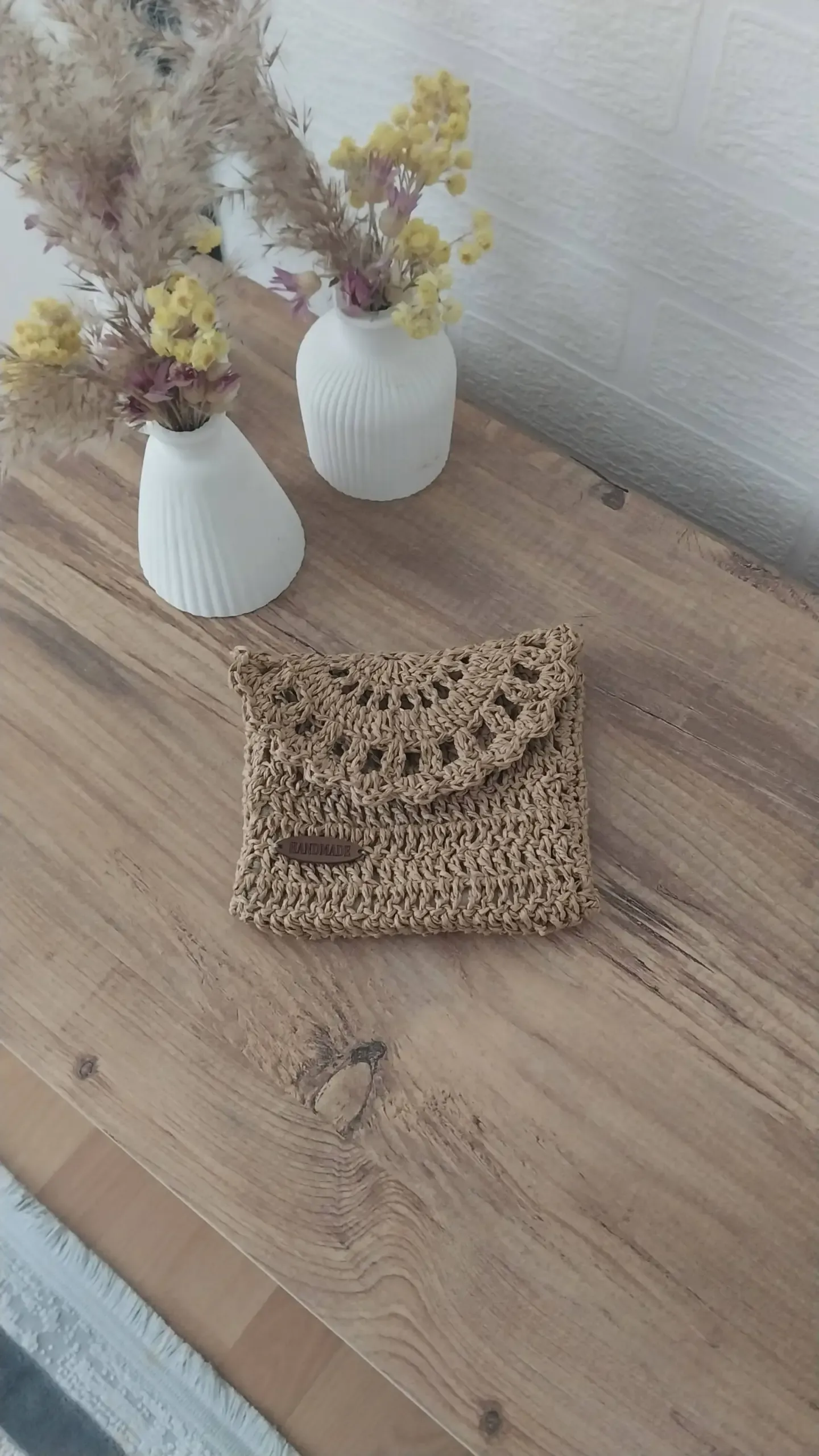 El Örgüsü Kağıt İp Cüzdan