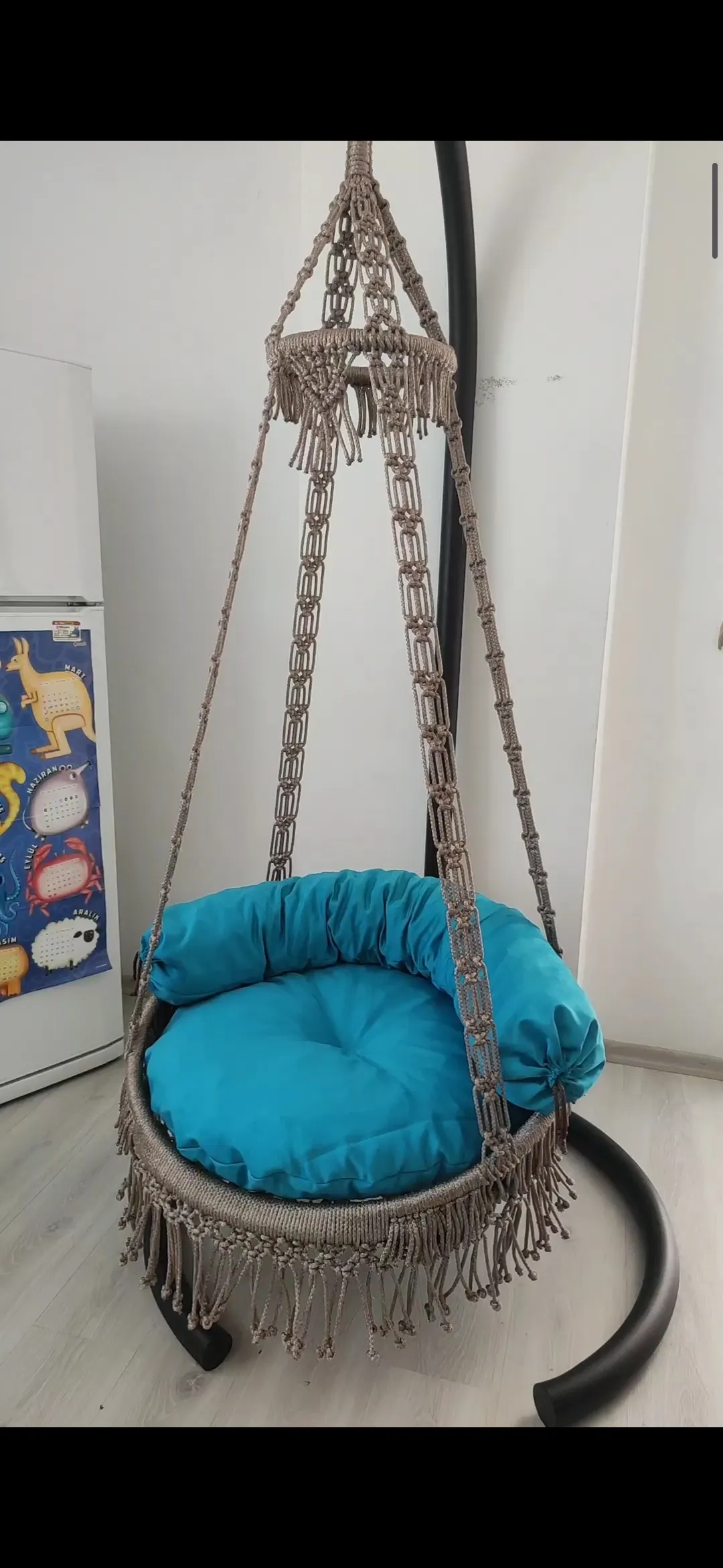 Makrame Salıncak Yüksek Taşıma Kapasiteli El Örgüsü