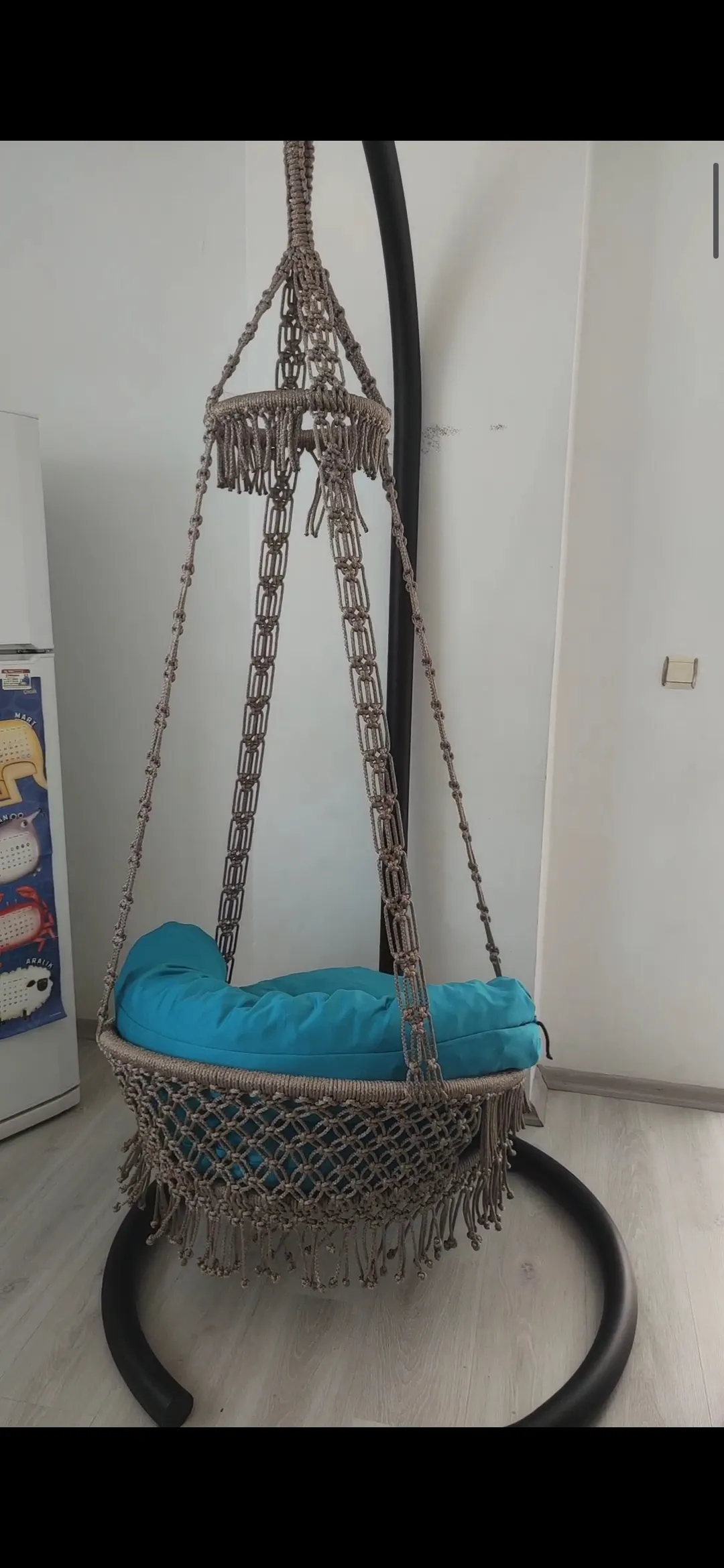 Makrame Salıncak Yüksek Taşıma Kapasiteli El Örgüsü