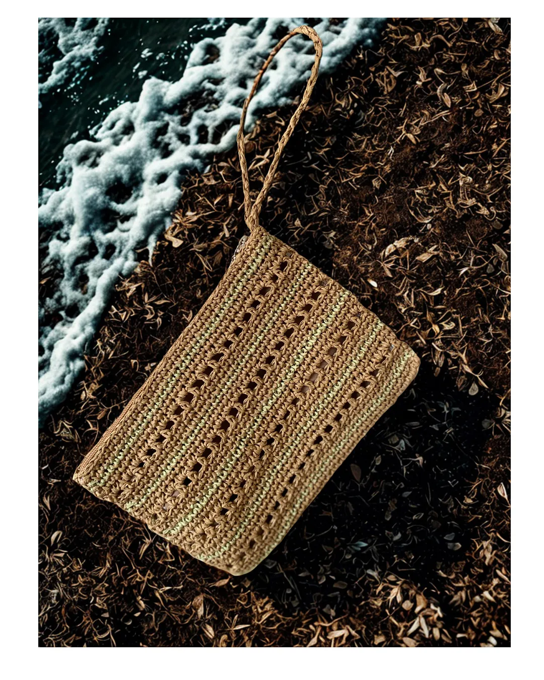 Hasır Clutch Çanta | El Yapımı Örgü Plaj ve Günlük Çanta