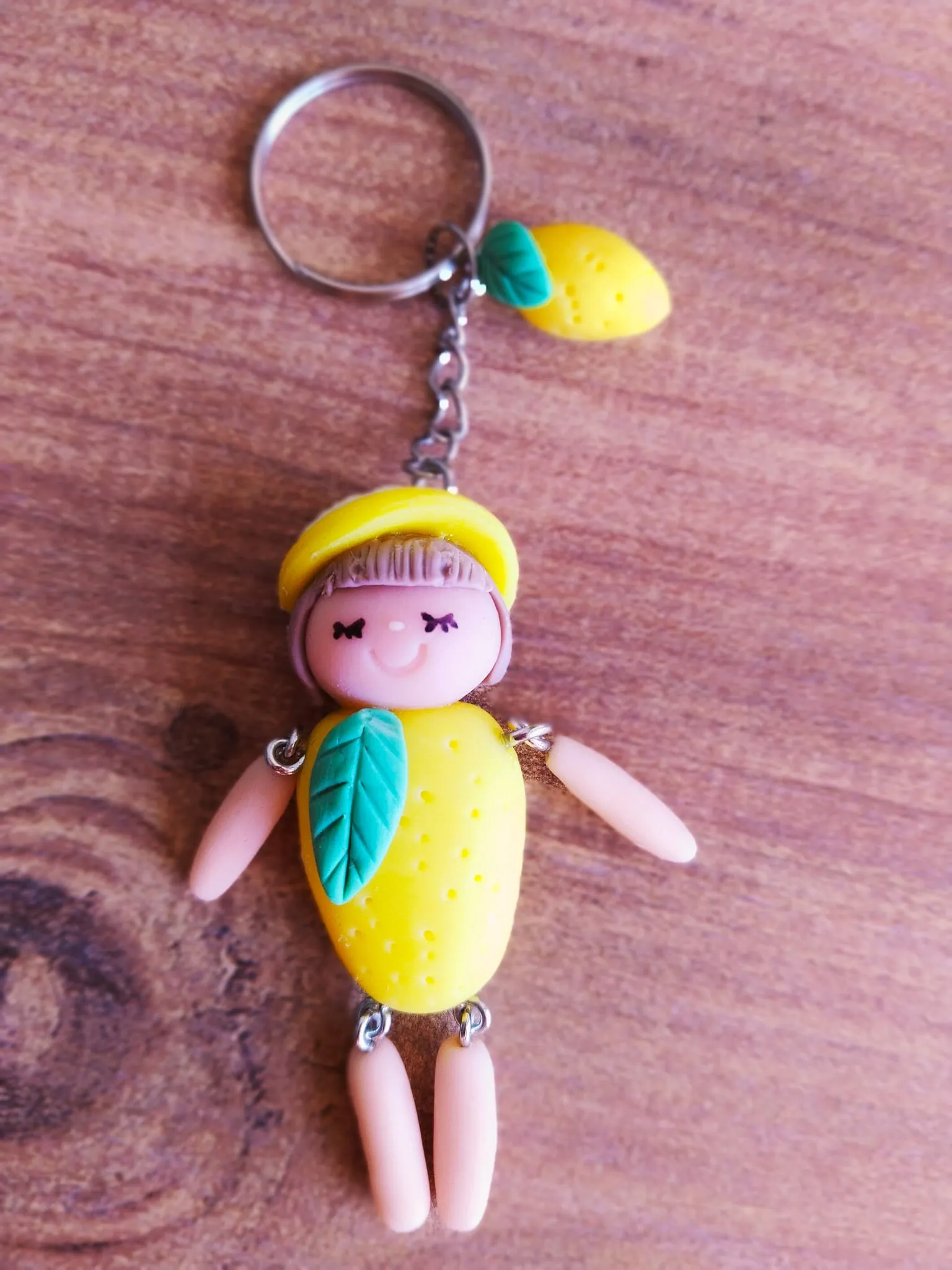 Sarı Kız Anahtarlık / Çanta Süsü – El Yapımı & Vernikli