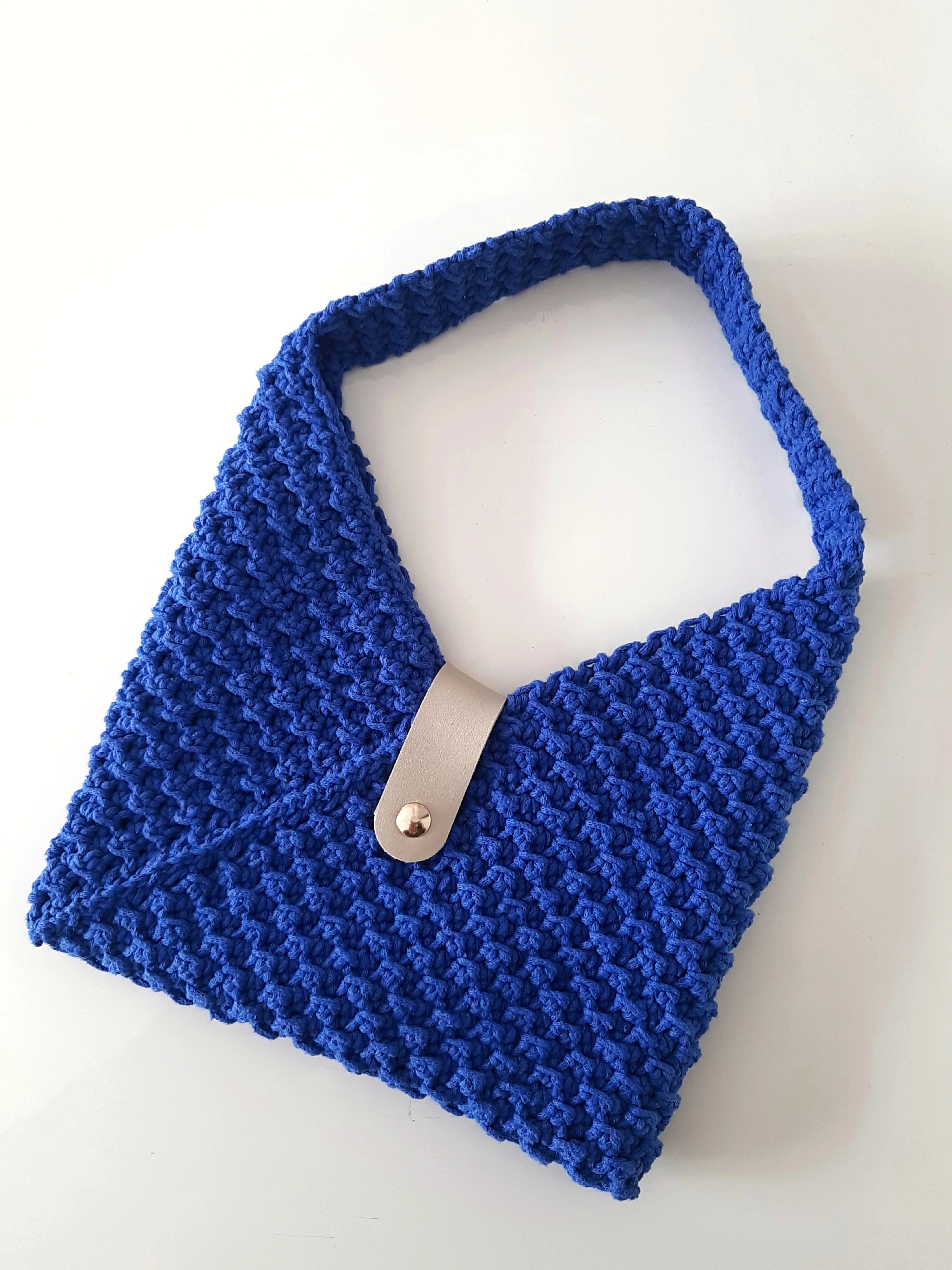 Knotsy Omuz Çantası – Mavi, Makrome, Hafif ve Geniş İç Hacimli