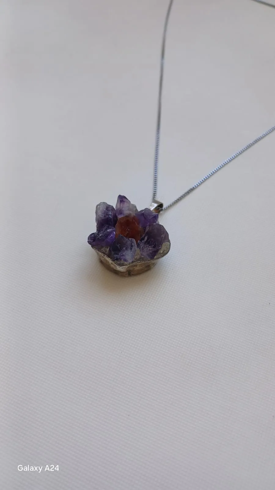 El Emeği Ametist Taşlı Kolye | 45 cm Enerji ve Şifa Taşı