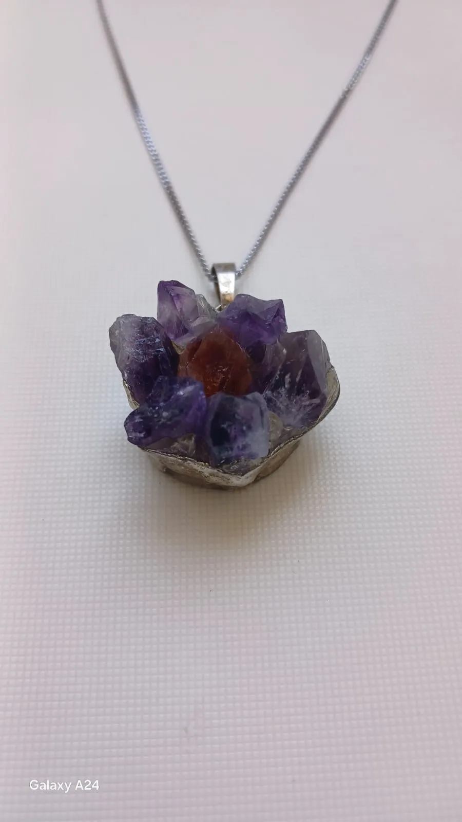 El Emeği Ametist Taşlı Kolye | 45 cm Enerji ve Şifa Taşı