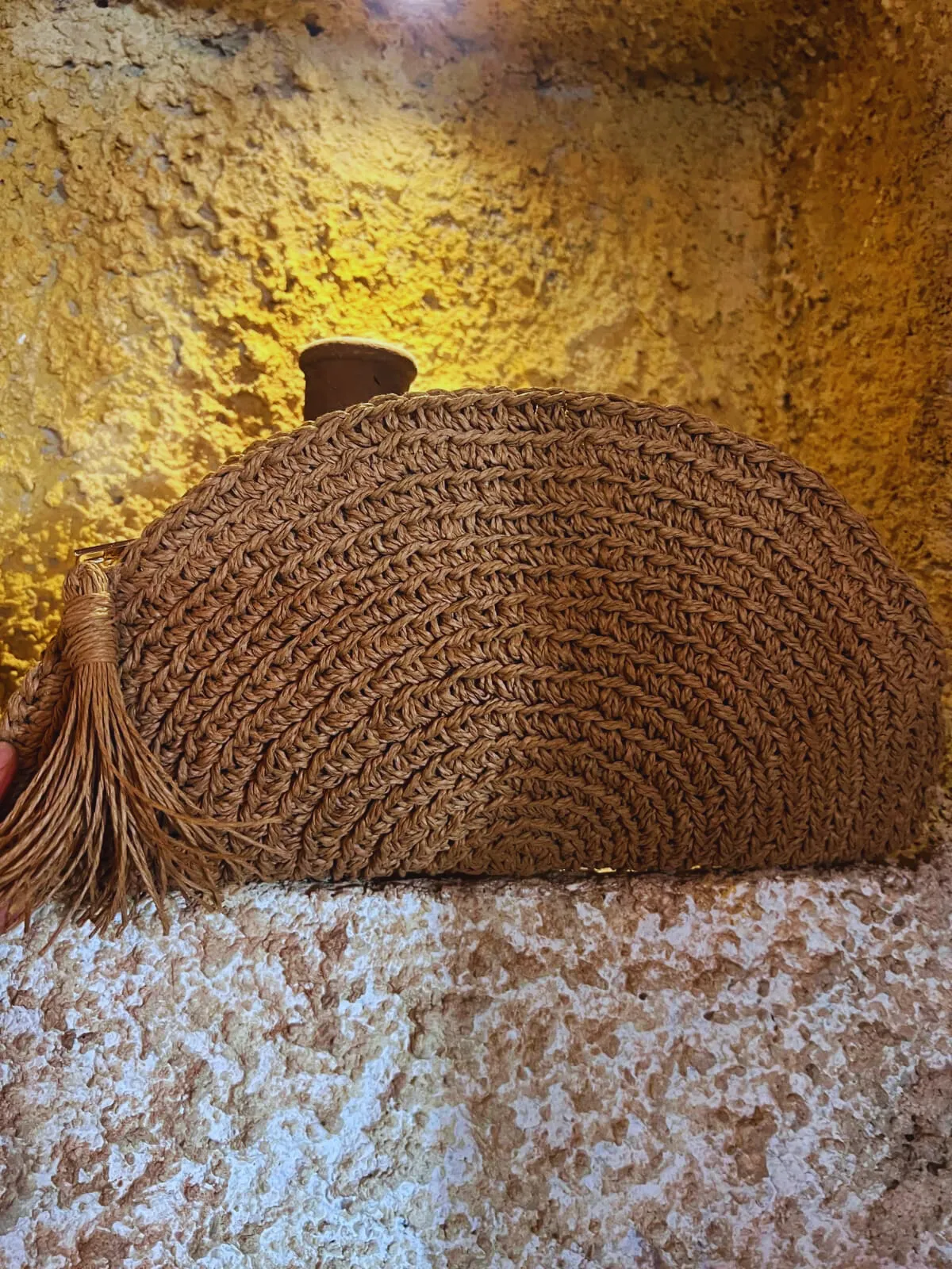 Hasır Clutch&Portföy Çanta – Yarım Ay Model Günlük & Özel Kullanım İçin