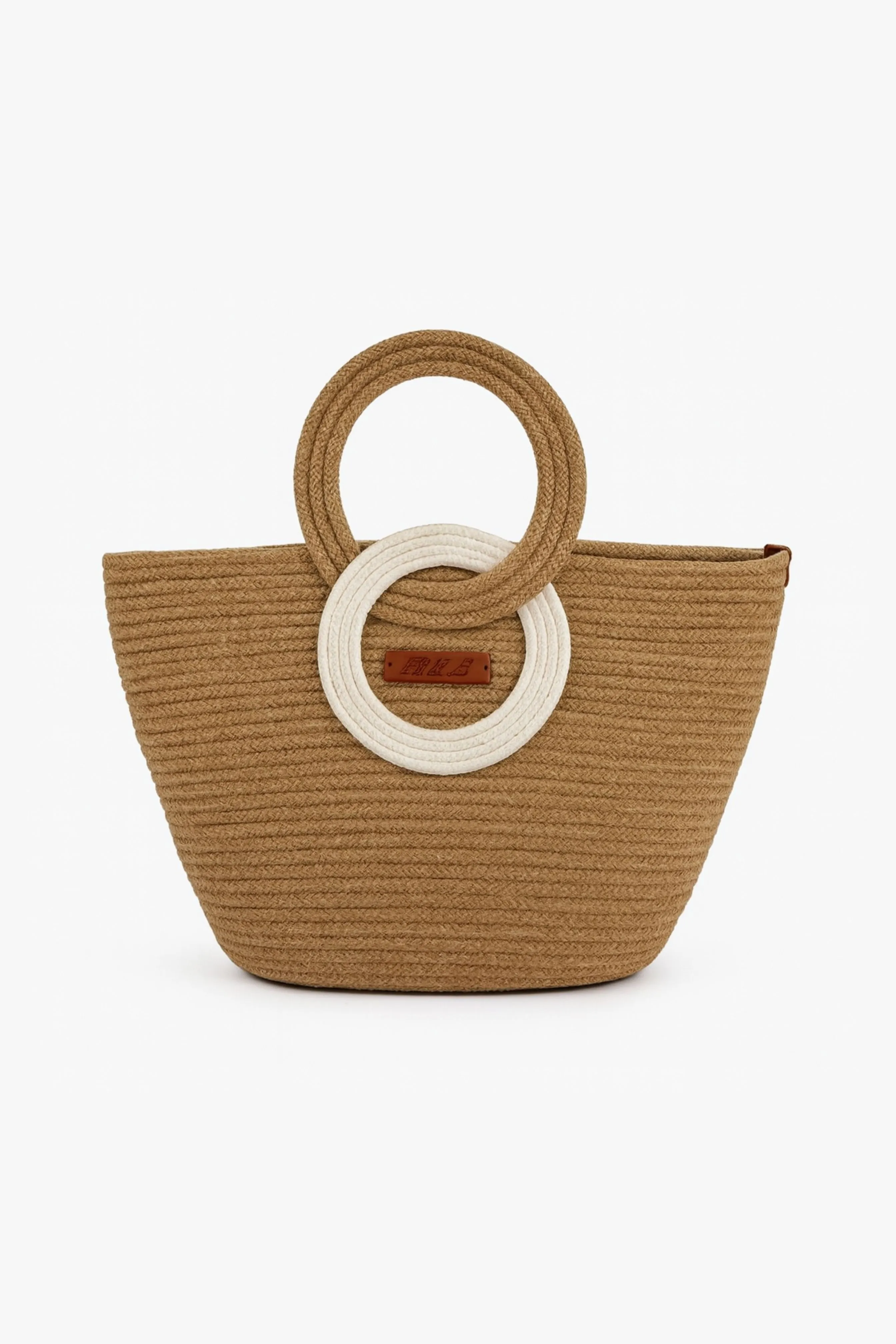 Handmade Straw Rope Bag – Natural Design with Double Ring Handles