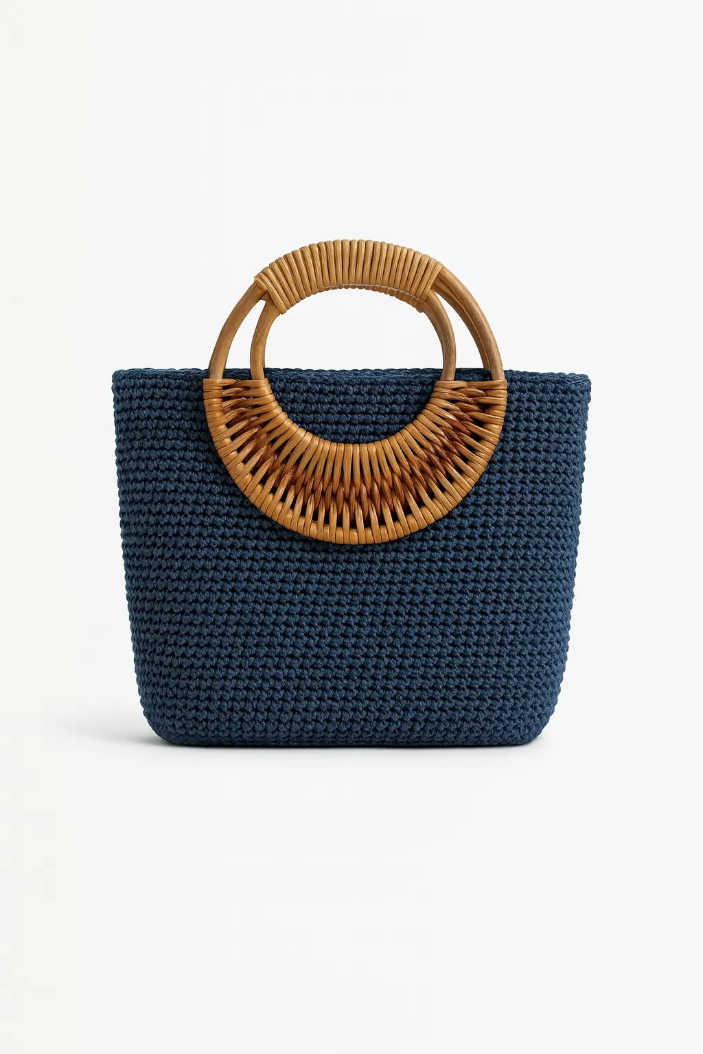 Handmade Straw Bag – Stylish Summer Design with Bamboo Handles