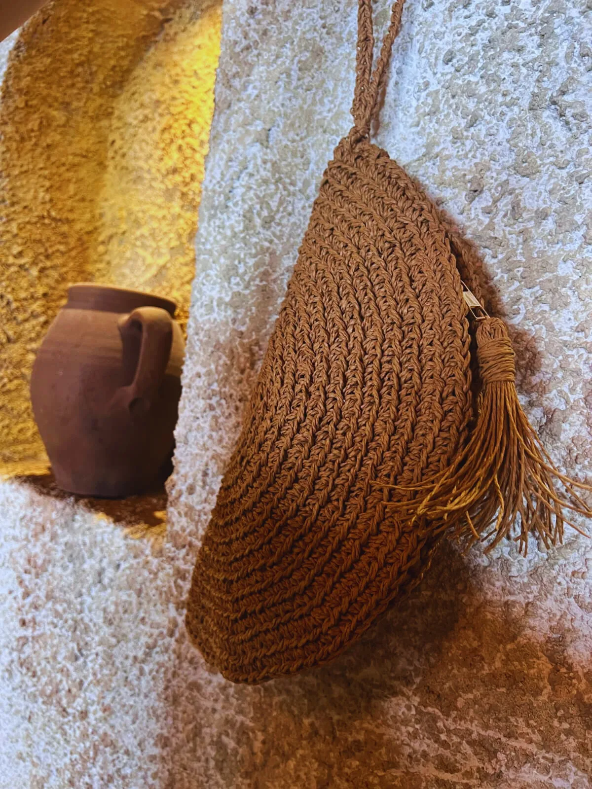 Hasır Clutch&Portföy Çanta – Yarım Ay Model Günlük & Özel Kullanım İçin