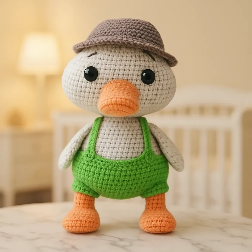 Yeşil Şortlu Amigurumi Ördek