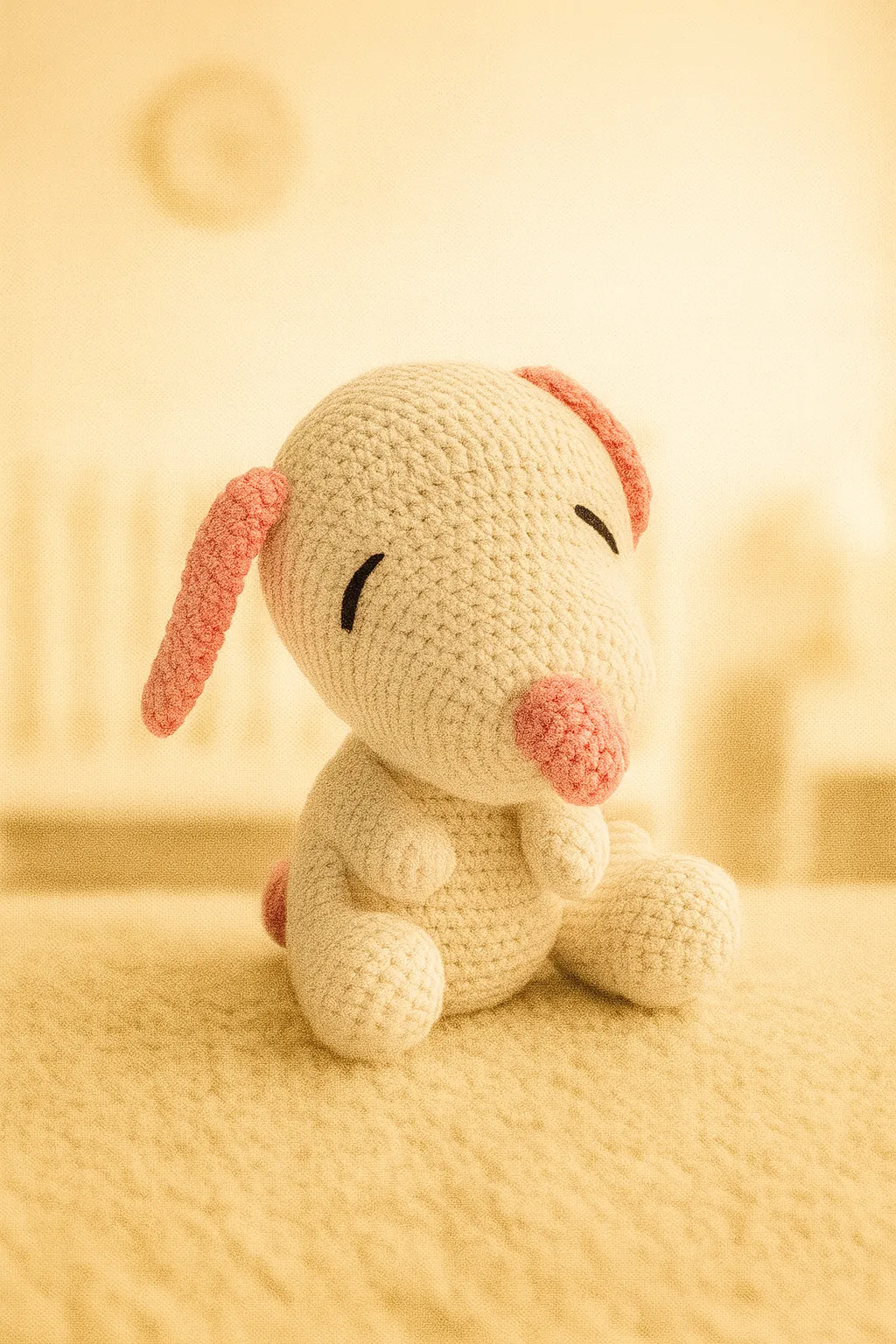 Amigurumi Snoopy Pembe Kulaklı Köpek