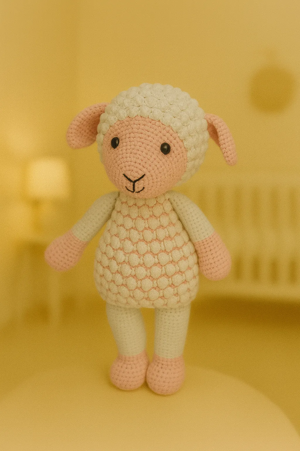 El Örgüsü Pembe Kuzucuk – Amigurumi Oyuncak