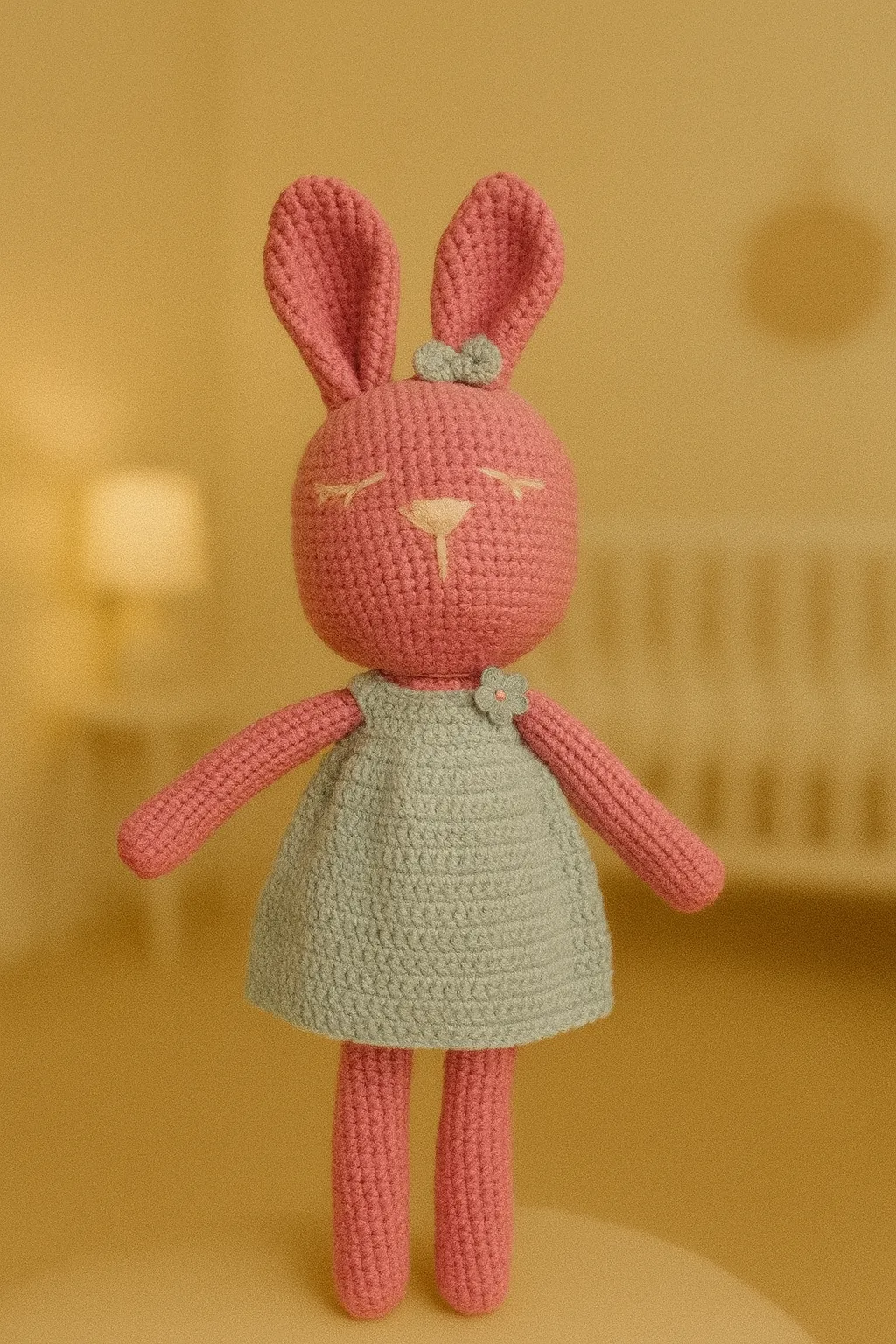 El Yapımı Tığ İşi Amigurumi Tavşan | Lavanta Elbiseli Örgü Oyuncak Bebek