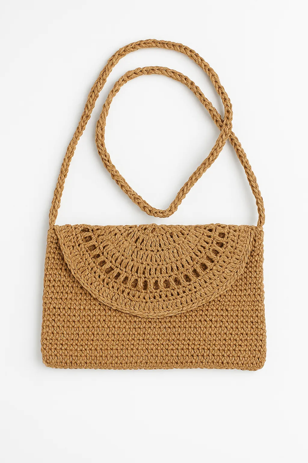 El Örgüsü Uzun Askılı Cüzdan Çanta – Kağıt İp